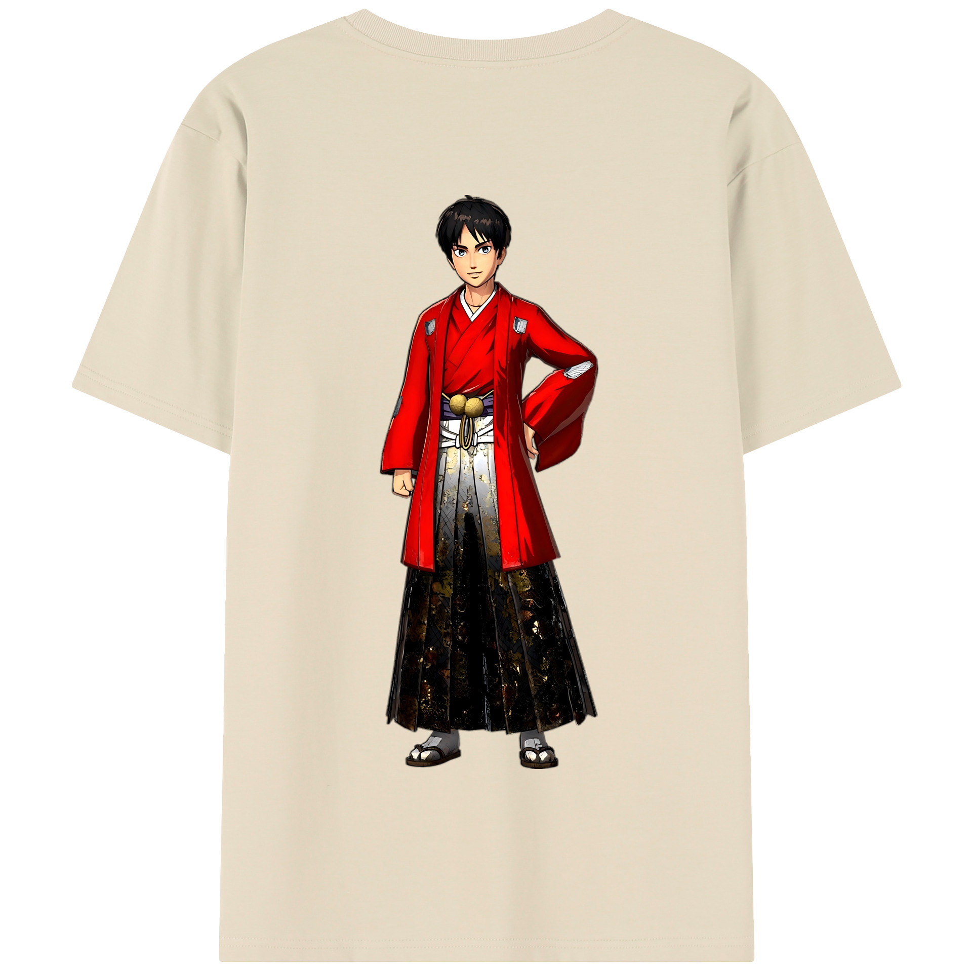 （画像用） 進撃の巨人 エレン･イェーガー Attack on Titan Eren Jäger 綿100％半袖Tシャツ（背面プリント）