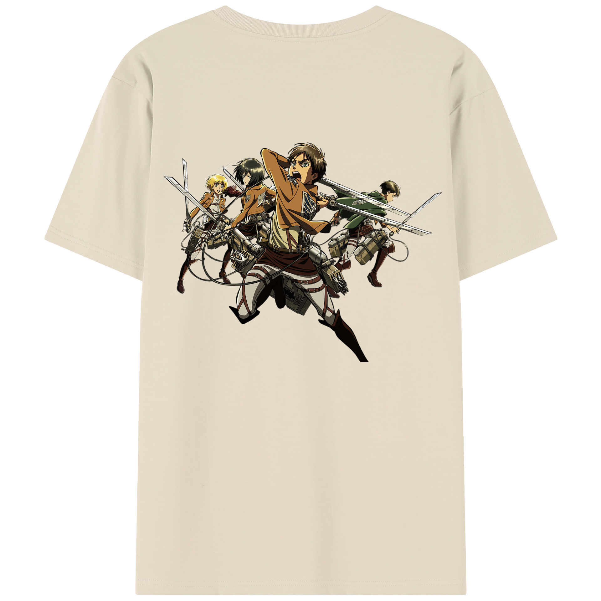 （画像用） 進撃の巨人 エレン･イェーガー Attack on Titan Eren Jäger 綿100％半袖Tシャツ（背面プリント）