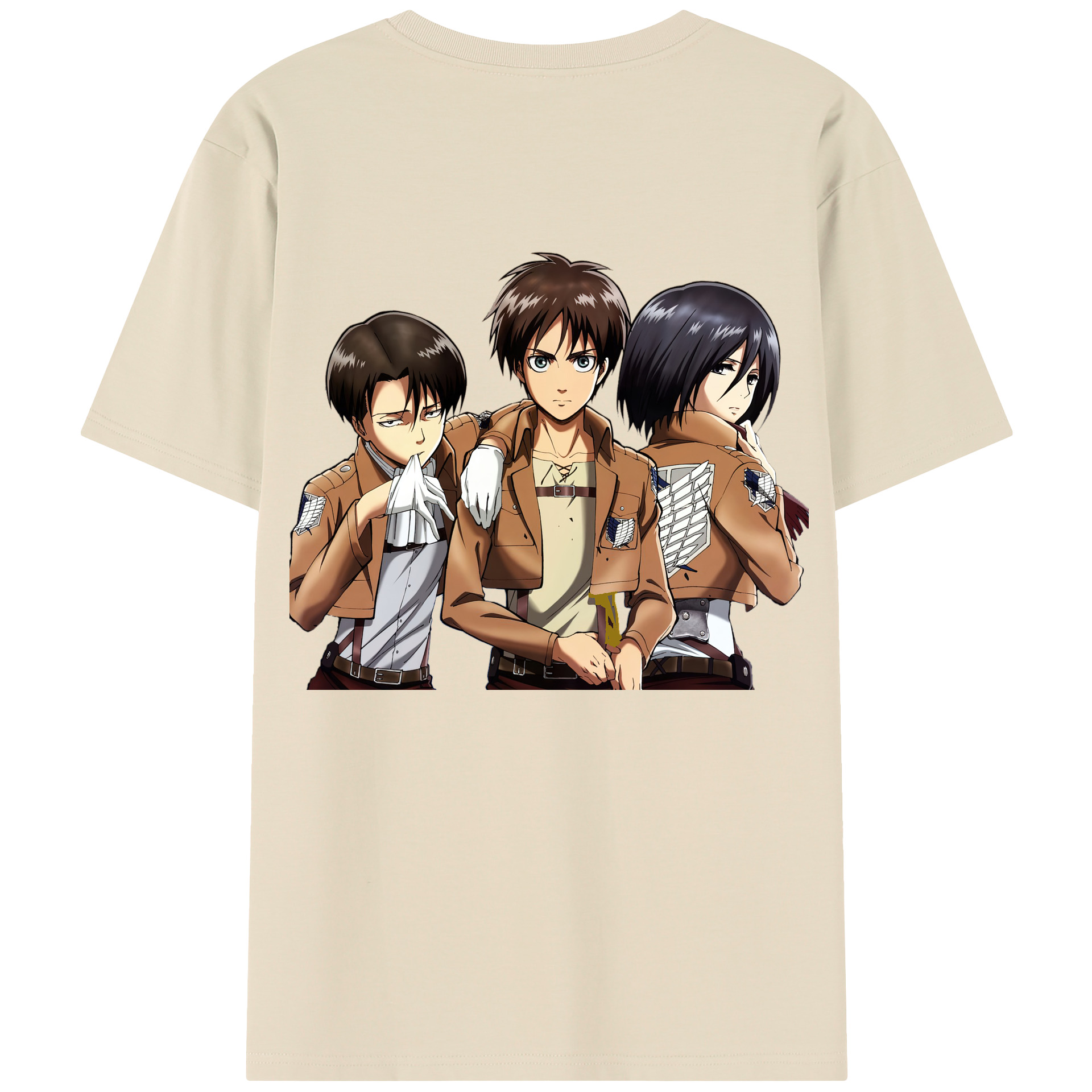 （画像用） 進撃の巨人 エレン･イェーガー Attack on Titan Eren Jäger 綿100％半袖Tシャツ（背面プリント）
