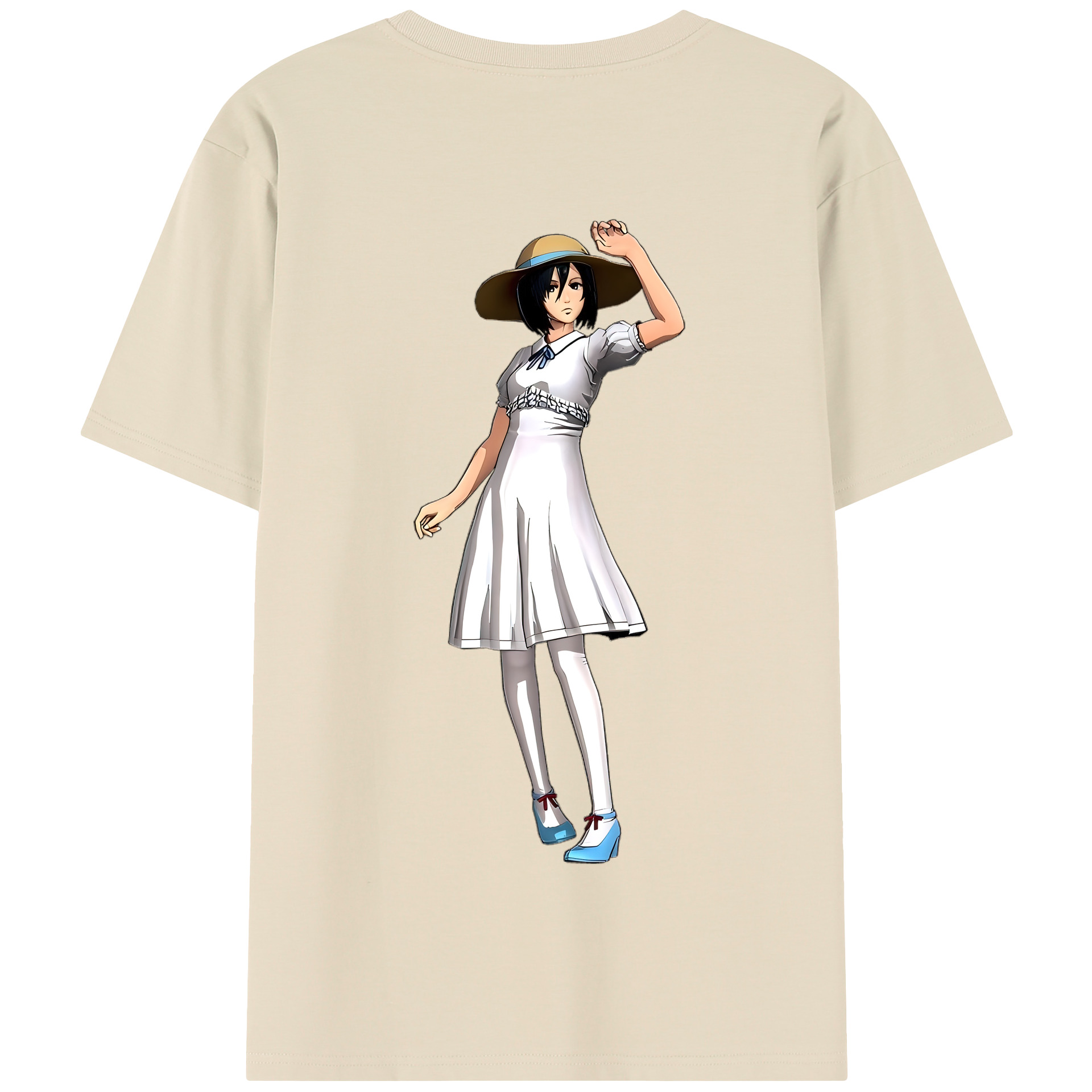（画像用） 進撃の巨人 ミカサ·アッカーマン Attack on Titan Mikasa Ackerman 綿100％半袖Tシャツ（背面プリント）