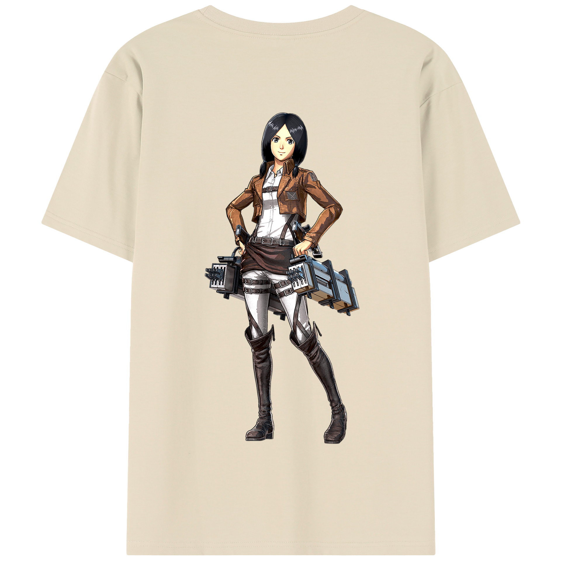 （画像用） 進撃の巨人 ミカサ·アッカーマン Attack on Titan Mikasa Ackerman 綿100％半袖Tシャツ（背面プリント）