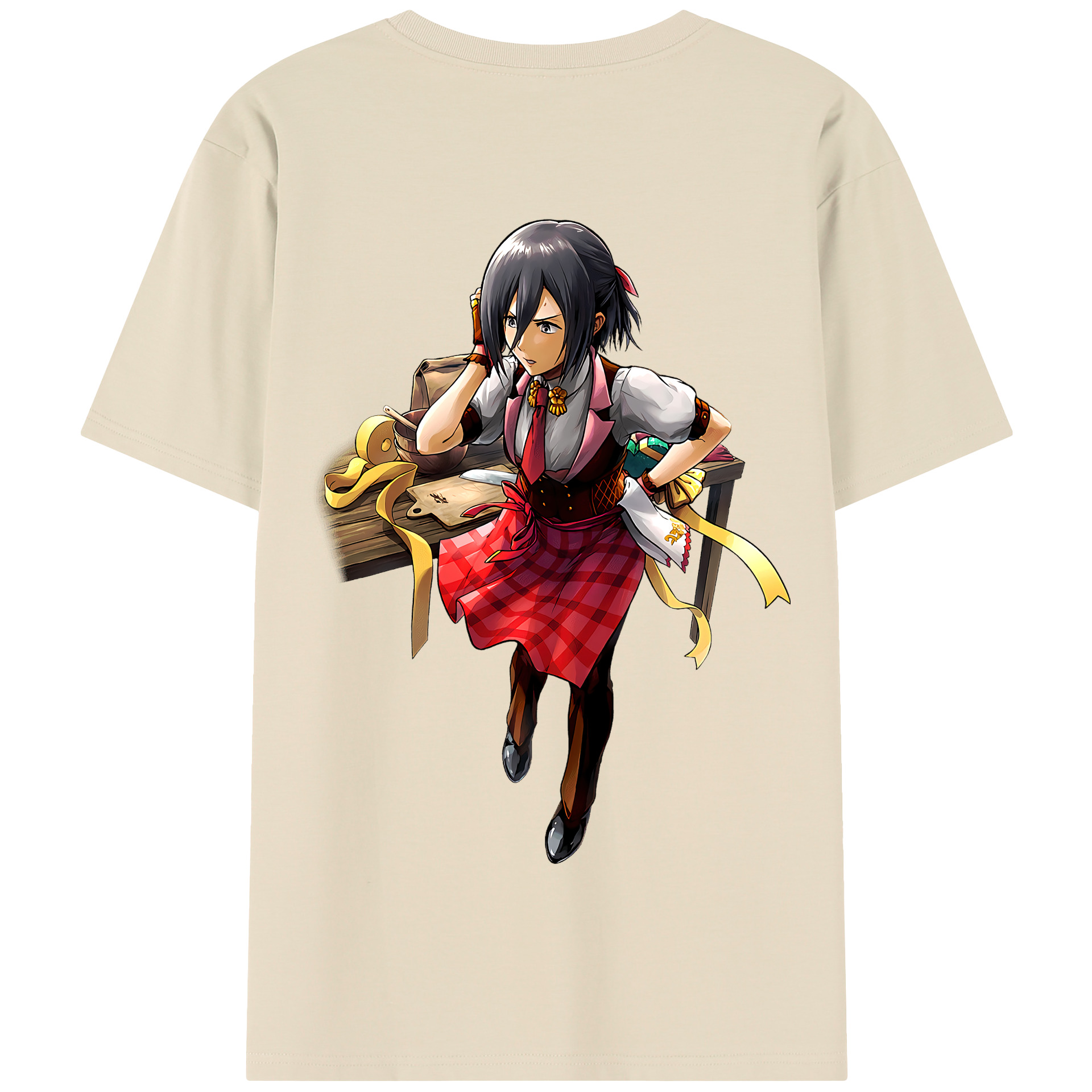 （画像用） 進撃の巨人 ミカサ·アッカーマン Attack on Titan Mikasa Ackerman 綿100％半袖Tシャツ（背面プリント）