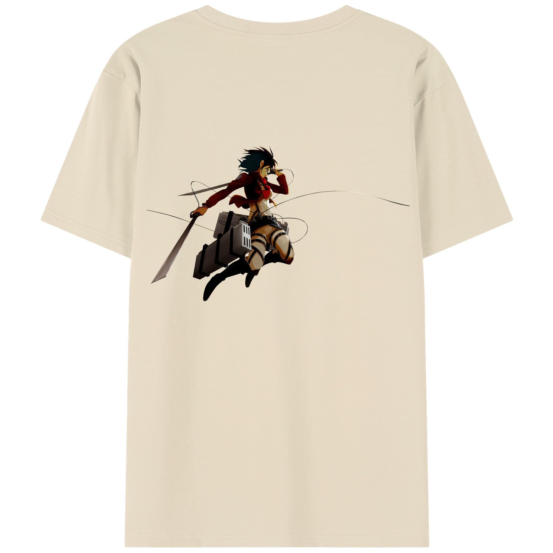 （画像用） 進撃の巨人 ミカサ·アッカーマン Attack on Titan Mikasa Ackerman 綿100％半袖Tシャツ（背面プリント）