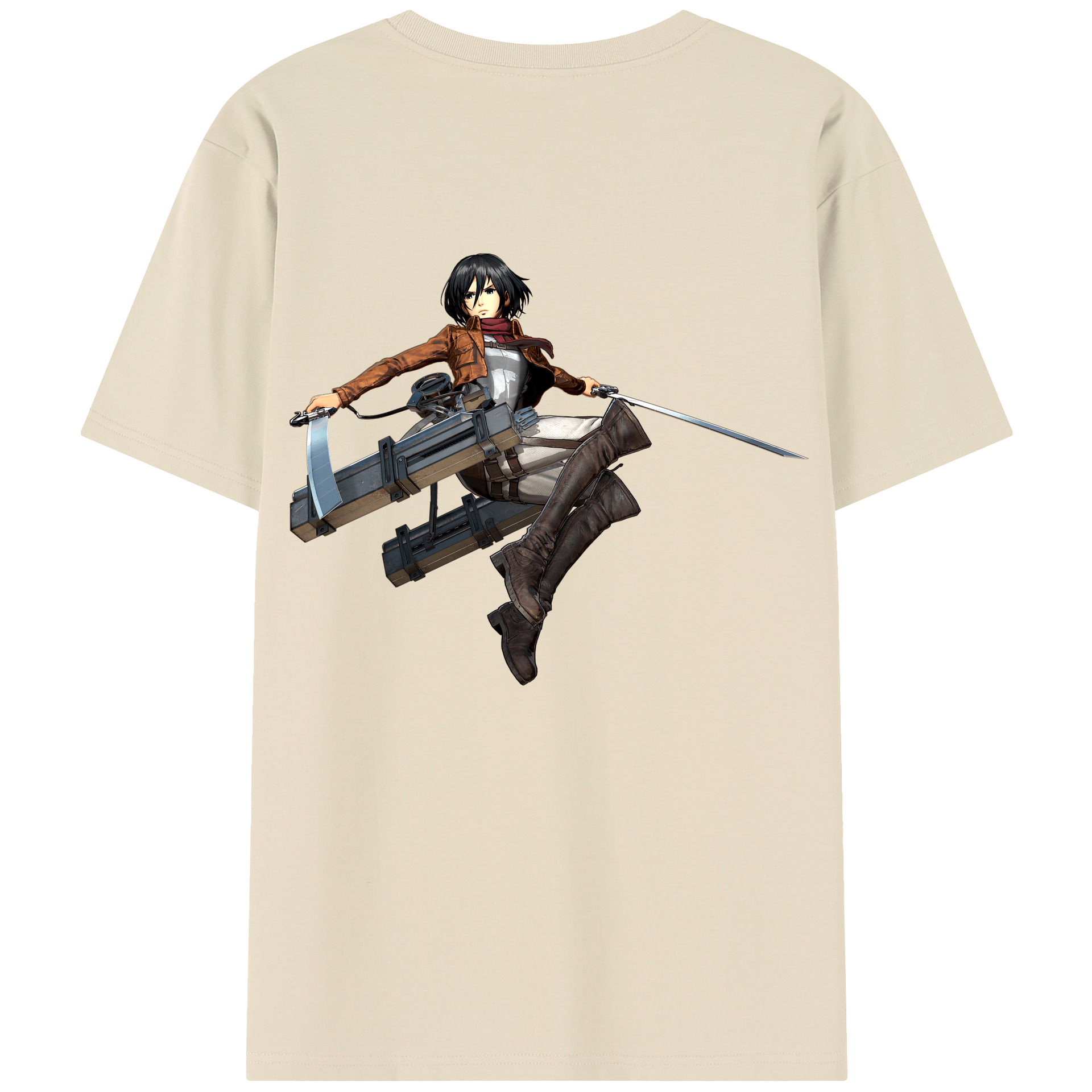 （画像用） 進撃の巨人 ミカサ·アッカーマン Attack on Titan Mikasa Ackerman 綿100％半袖Tシャツ（背面プリント）