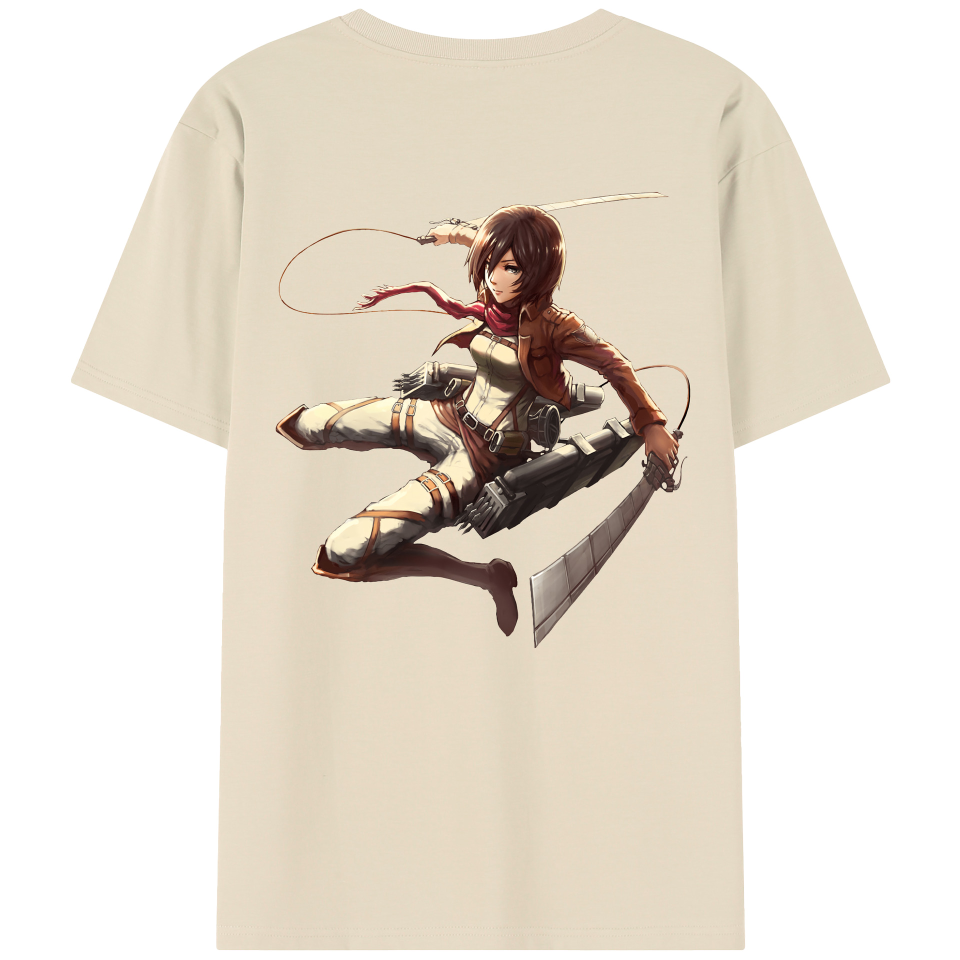 （画像用） 進撃の巨人 ミカサ·アッカーマン Attack on Titan Mikasa Ackerman 綿100％半袖Tシャツ（背面プリント）