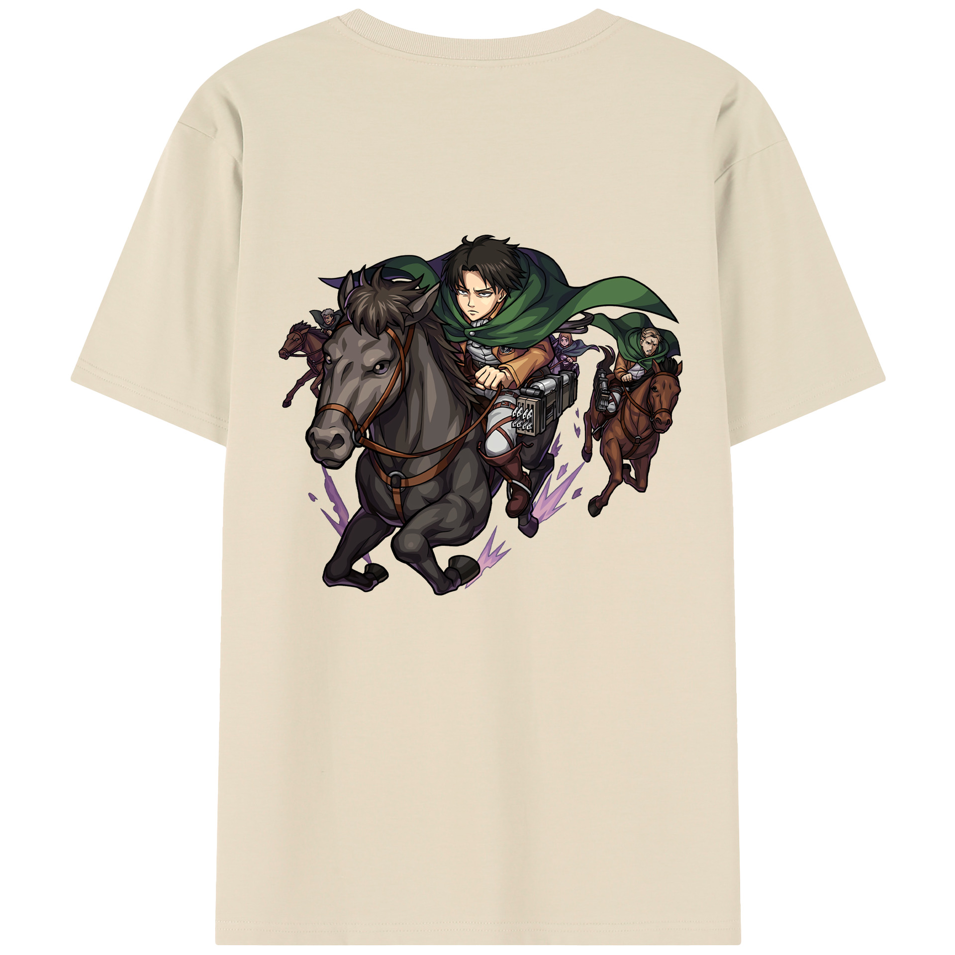 （画像用） 進撃の巨人 リヴァイ·アッカーマン Attack on Titan Levi Ackerman 綿100％半袖Tシャツ（背面プリント）