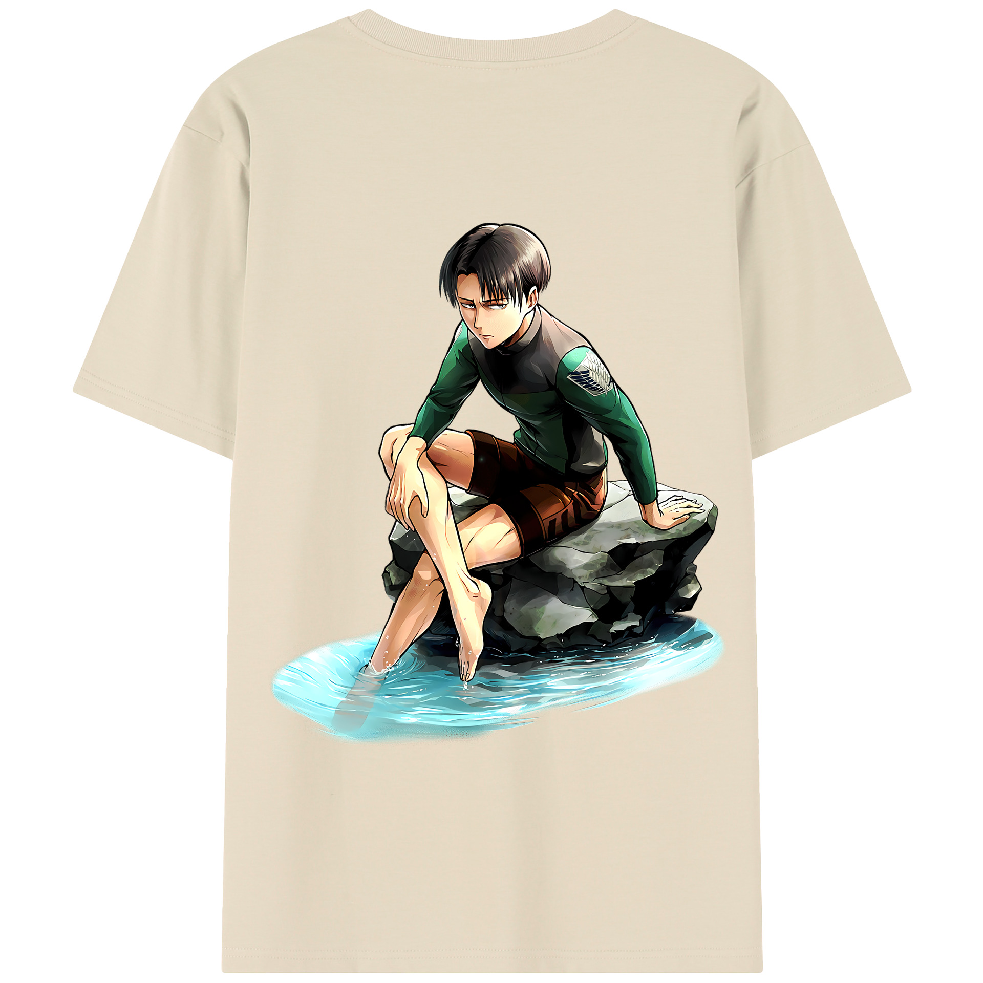 （画像用） 進撃の巨人 リヴァイ·アッカーマン Attack on Titan Levi Ackerman 綿100％半袖Tシャツ（背面プリント）