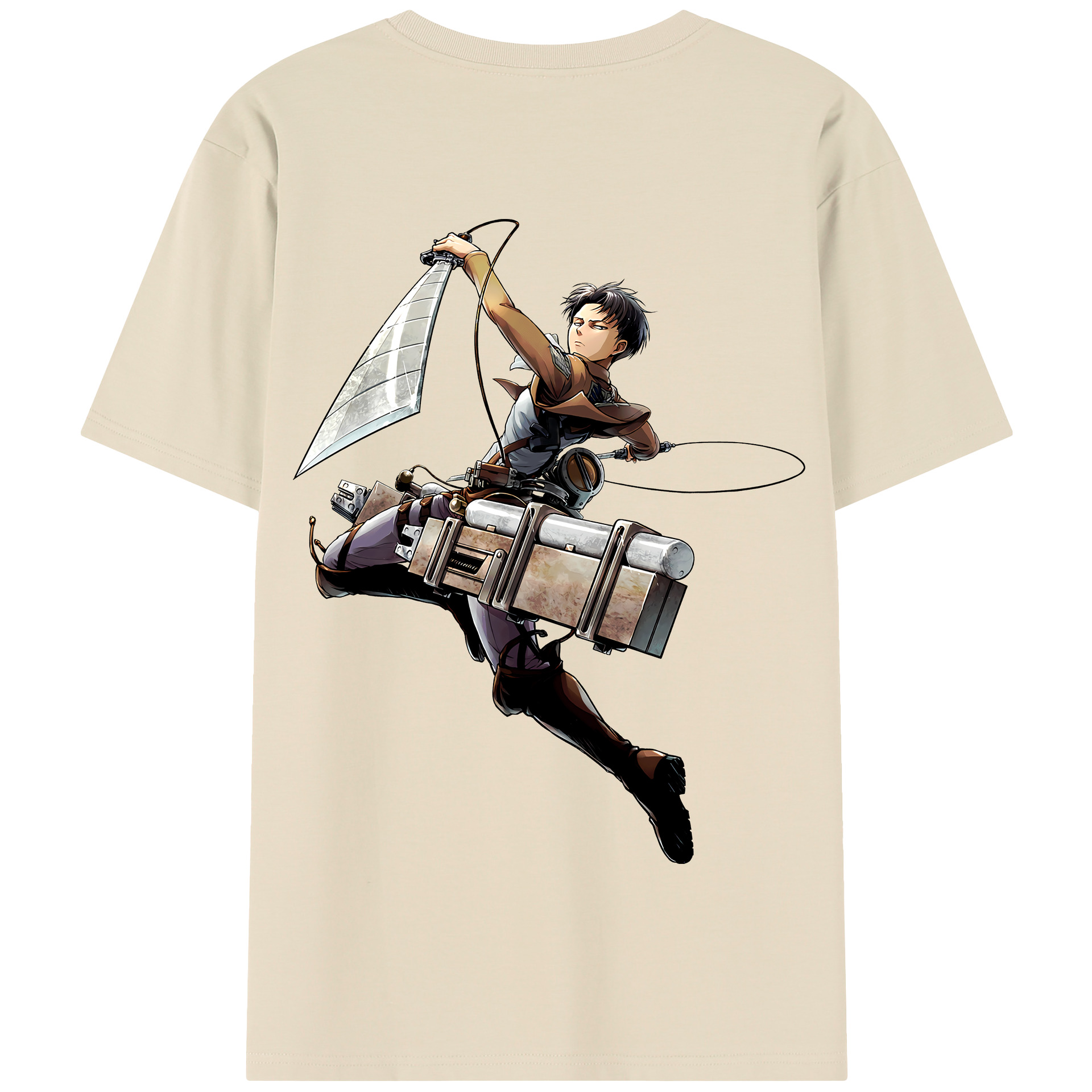 （画像用） 進撃の巨人 リヴァイ·アッカーマン Attack on Titan Levi Ackerman 綿100％半袖Tシャツ（背面プリント）