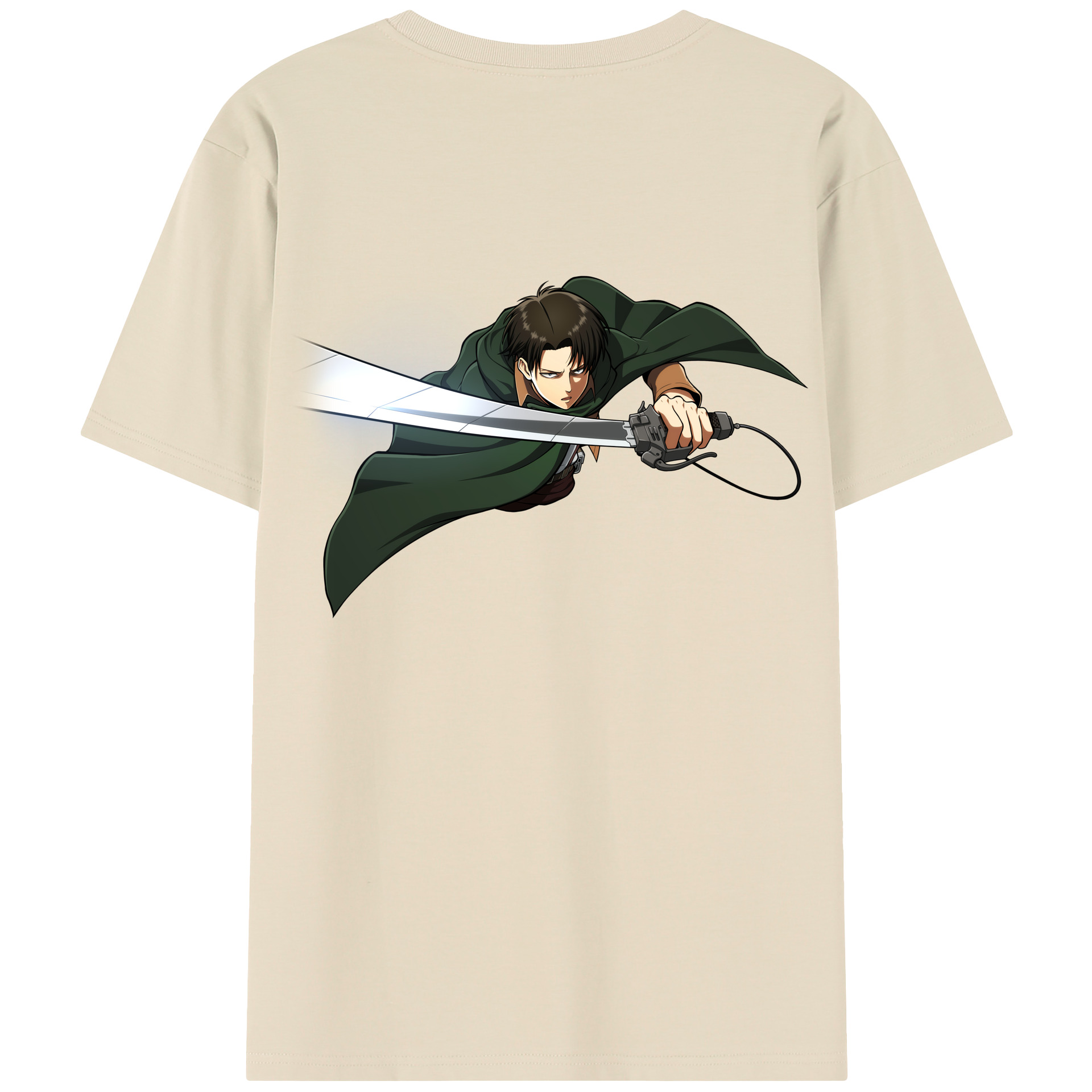 （画像用） 進撃の巨人 リヴァイ·アッカーマン Attack on Titan Levi Ackerman 綿100％半袖Tシャツ（背面プリント）