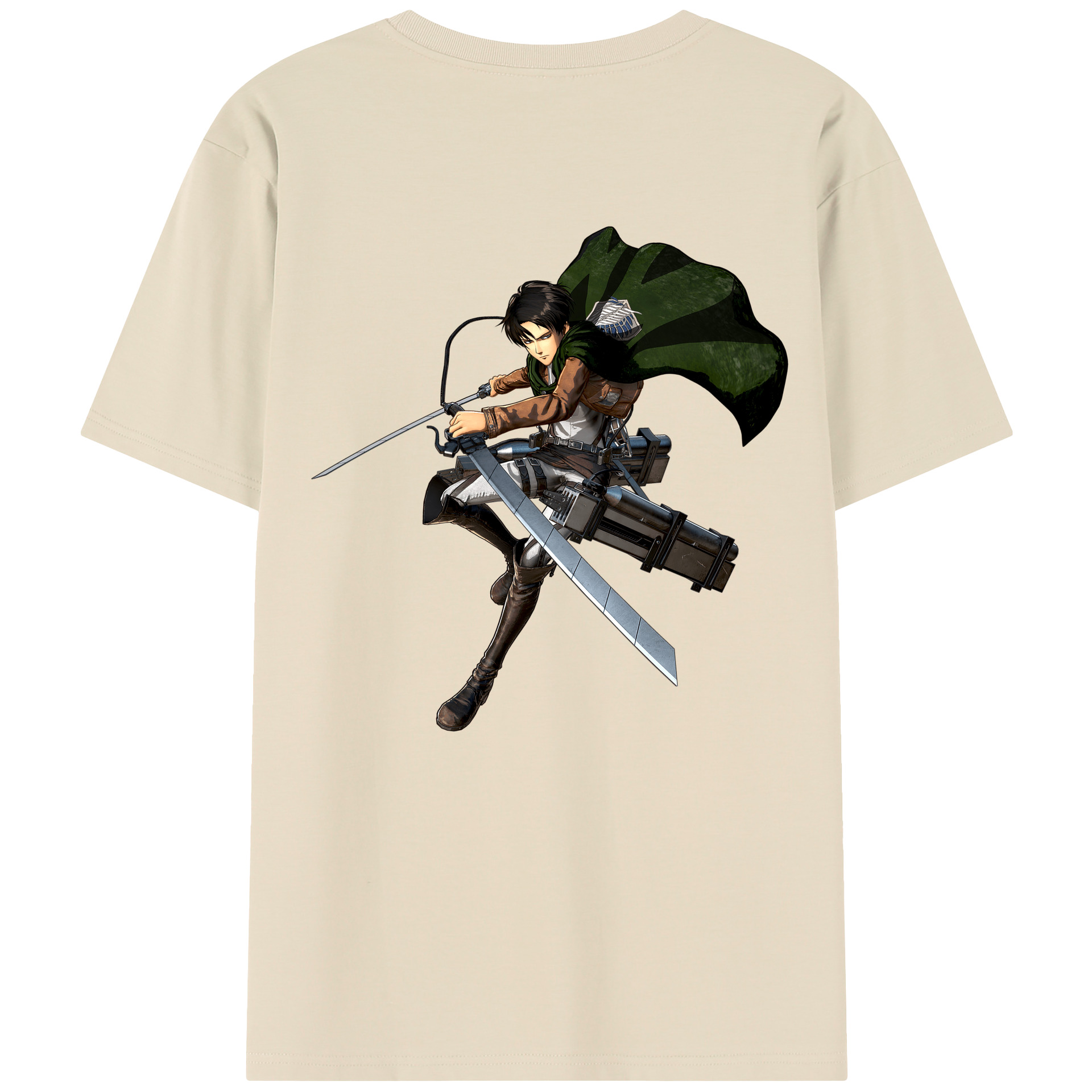 （画像用） 進撃の巨人 リヴァイ·アッカーマン Attack on Titan Levi Ackerman 綿100％半袖Tシャツ（背面プリント）