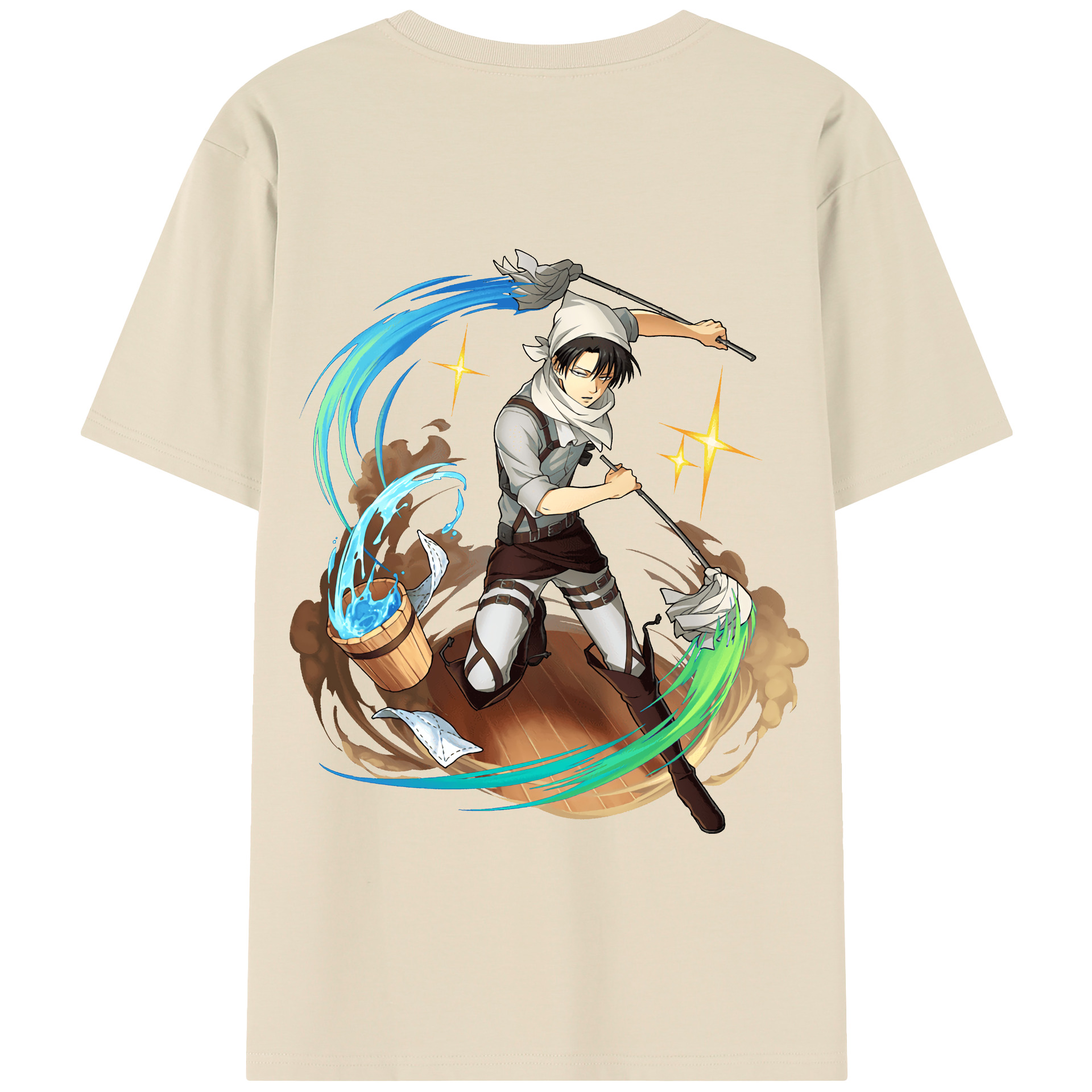 （画像用） 進撃の巨人 リヴァイ·アッカーマン Attack on Titan Levi Ackerman 綿100％半袖Tシャツ（背面プリント）