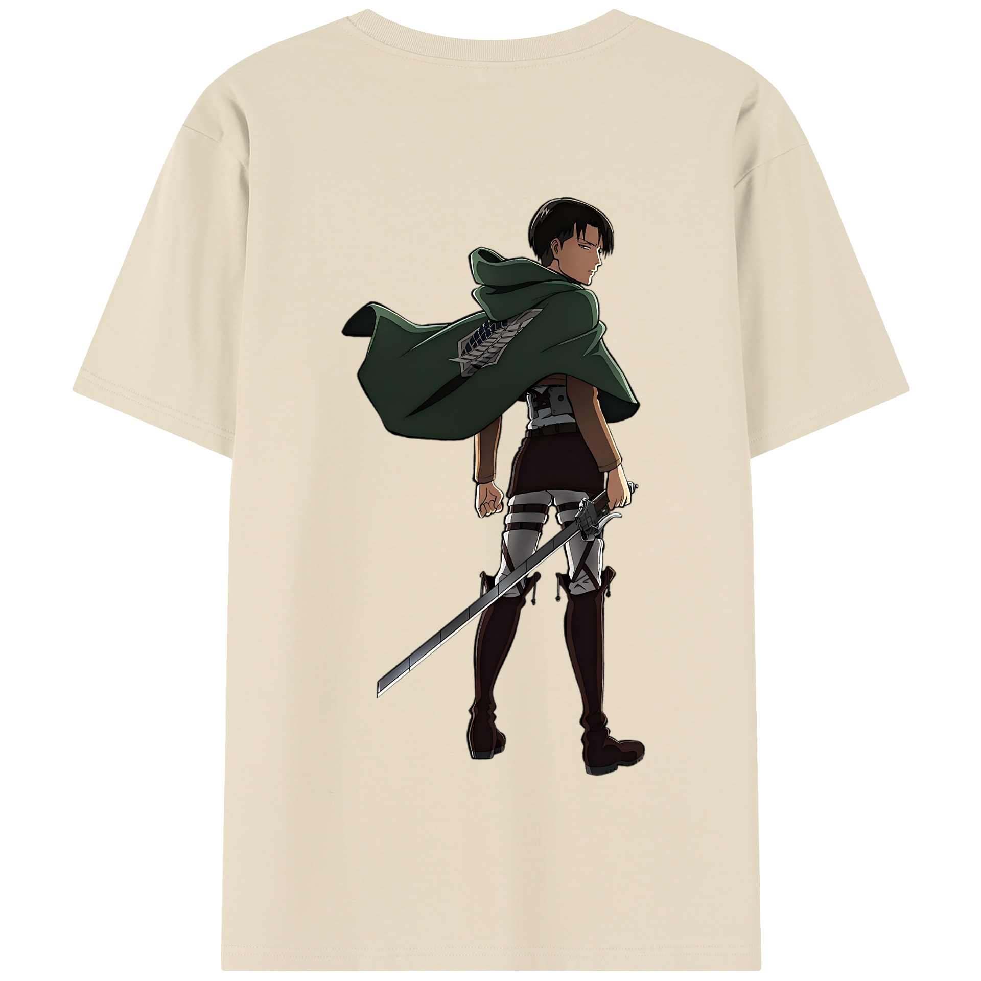 （画像用） 進撃の巨人 リヴァイ·アッカーマン Attack on Titan Levi Ackerman 綿100％半袖Tシャツ（背面プリント）