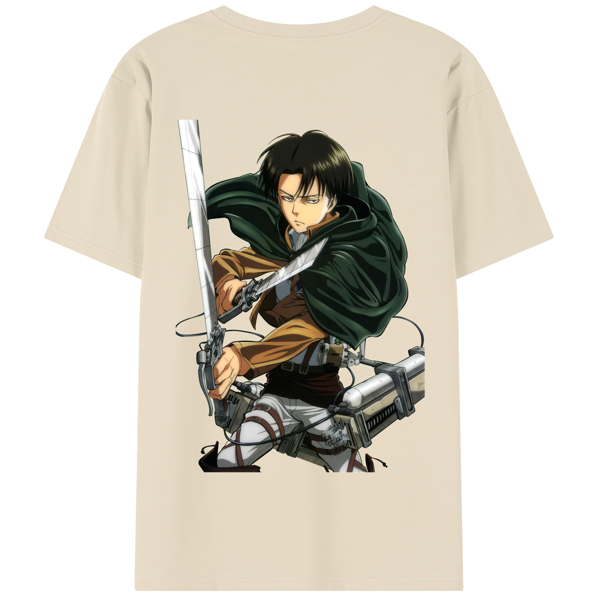 （画像用） 進撃の巨人 リヴァイ·アッカーマン Attack on Titan Levi Ackerman 綿100％半袖Tシャツ（背面プリント）