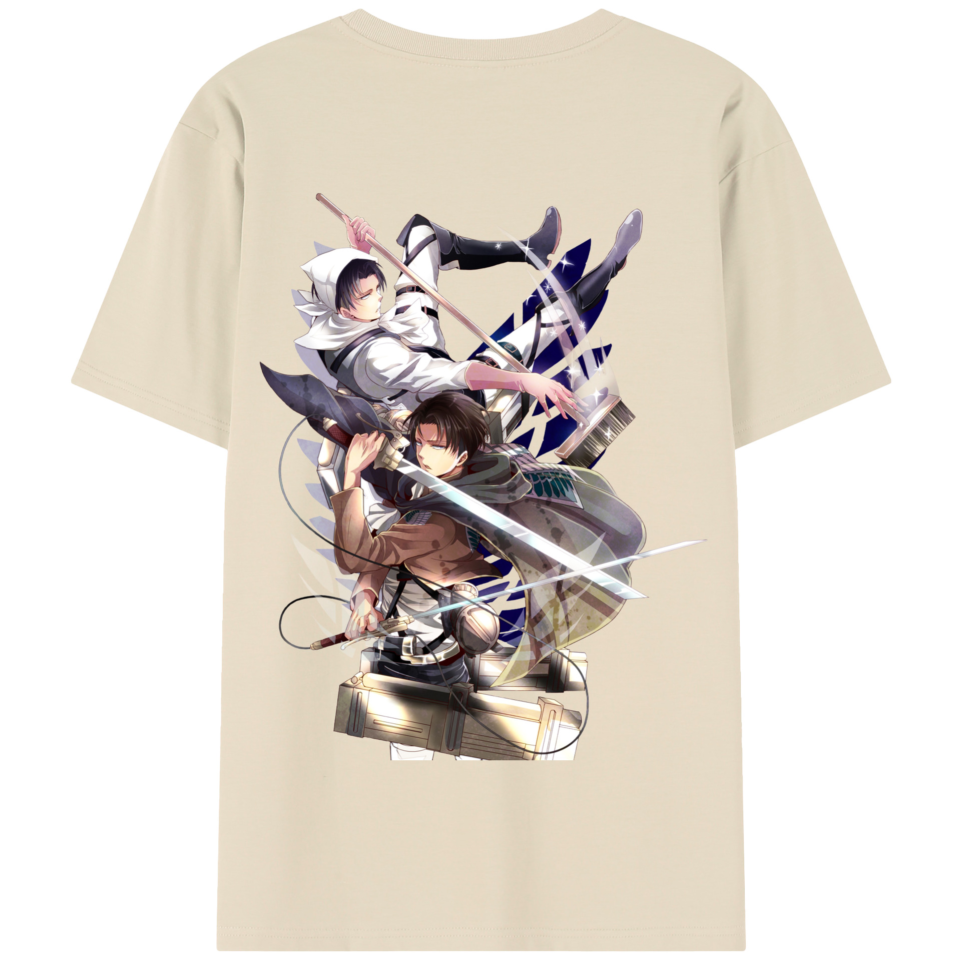 （画像用） 進撃の巨人 リヴァイ·アッカーマン Attack on Titan Levi Ackerman 綿100％半袖Tシャツ（背面プリント）
