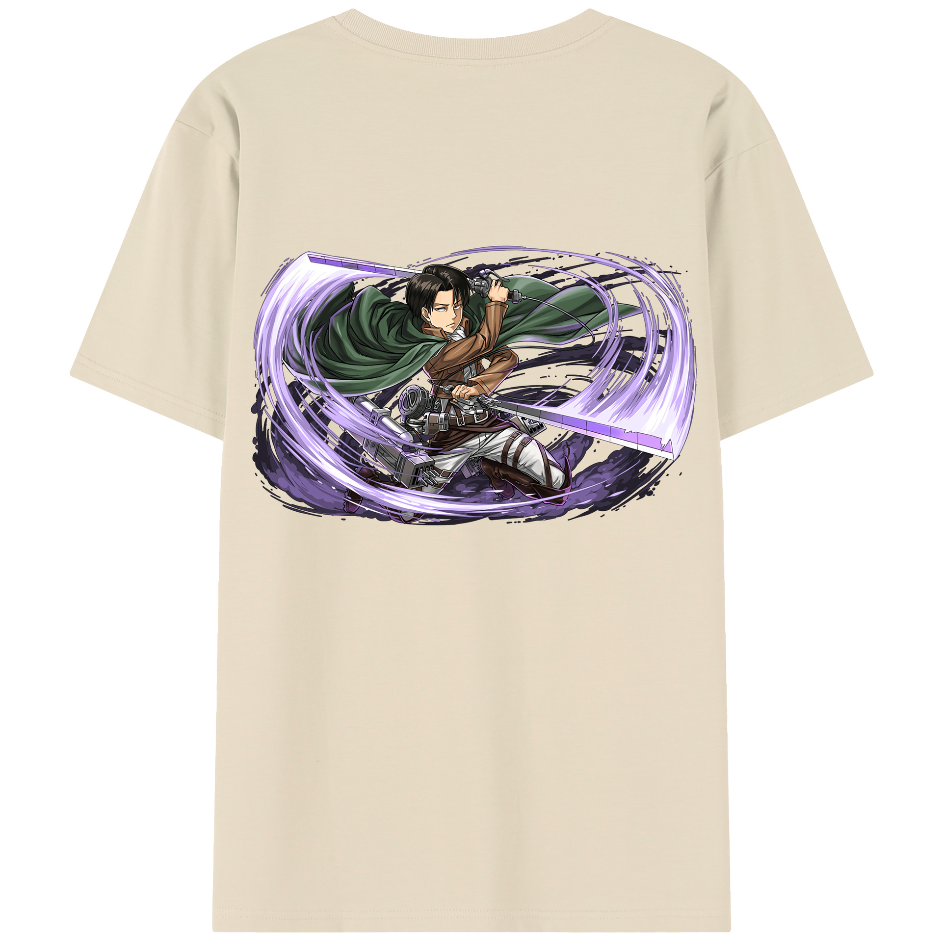 （画像用） 進撃の巨人 リヴァイ·アッカーマン Attack on Titan Levi Ackerman 綿100％半袖Tシャツ（背面プリント）