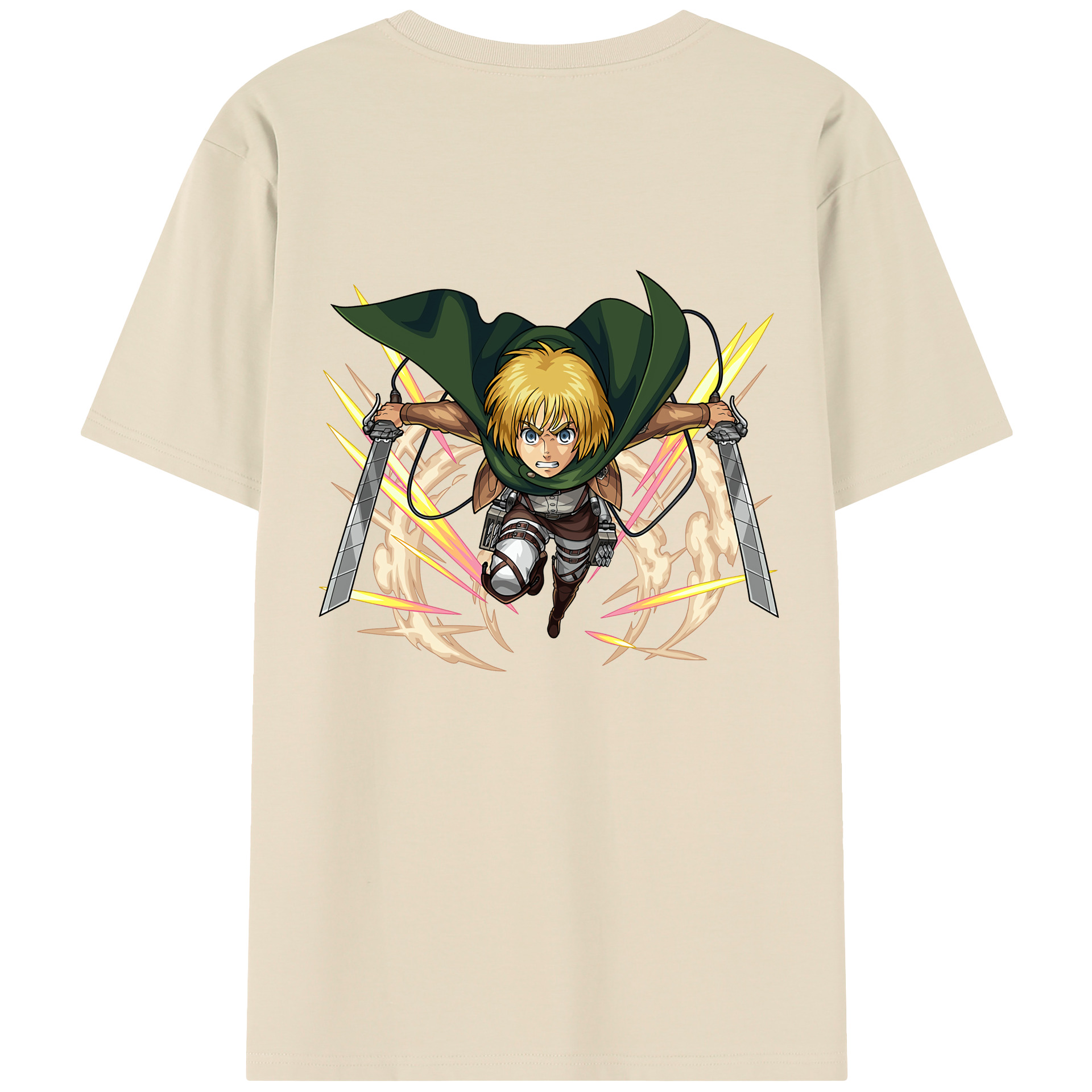 （画像用） 進撃の巨人 アルミン·アルレルト Attack on Titan Armin Arlert 綿100％半袖Tシャツ（背面プリント）
