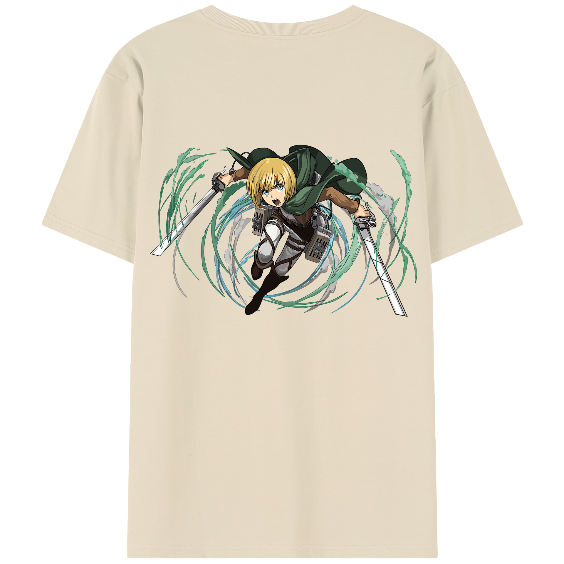 （画像用） 進撃の巨人 アルミン·アルレルト Attack on Titan Armin Arlert 綿100％半袖Tシャツ（背面プリント）