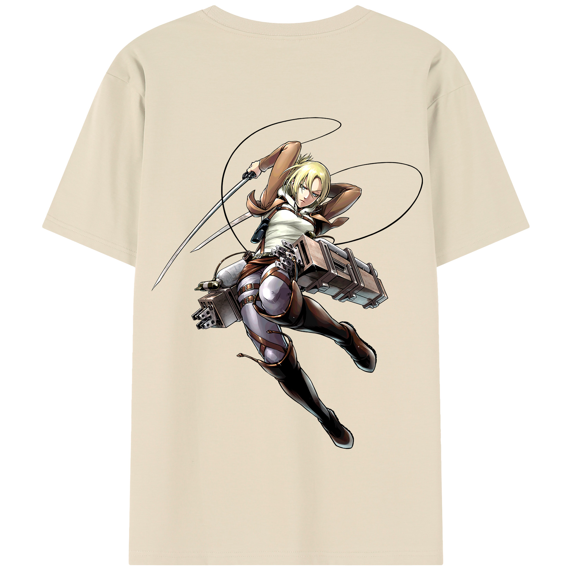 （画像用） 進撃の巨人 アニ・レオンハート Attack on Titan Annie Leonhart 綿100％半袖Tシャツ（背面プリント）