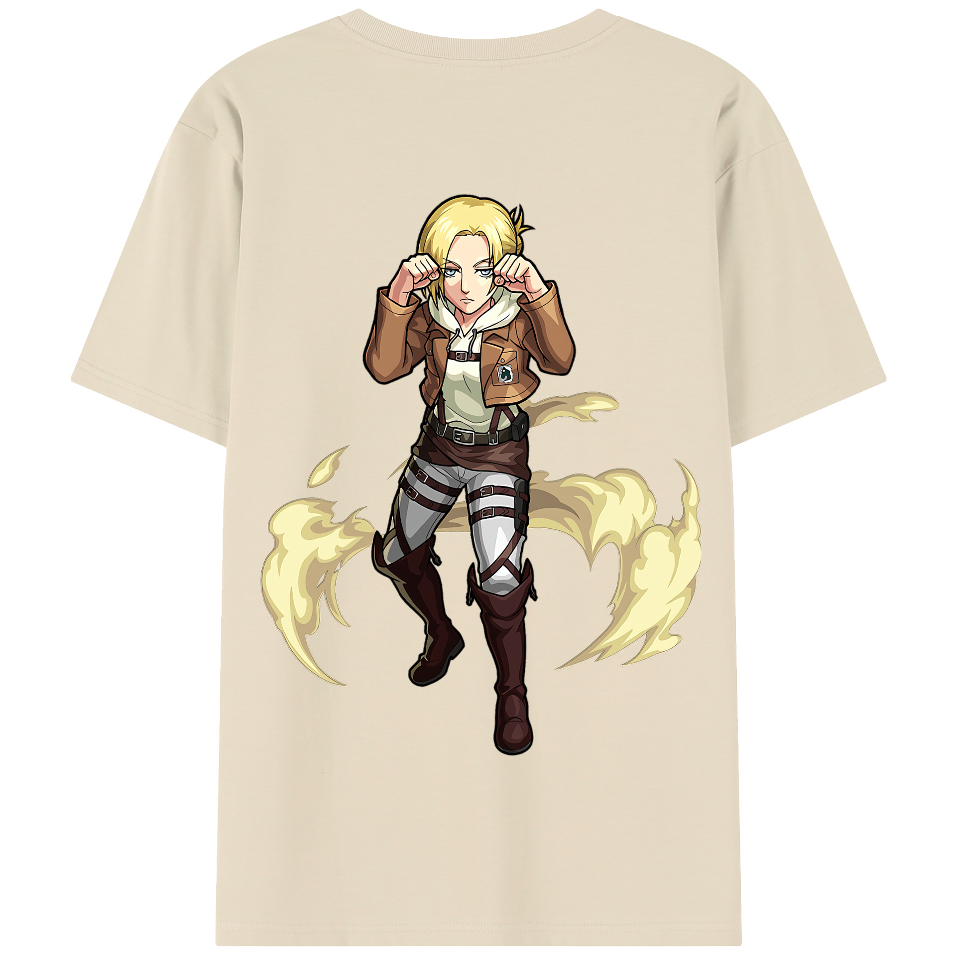 （画像用） 進撃の巨人 アニ・レオンハート Attack on Titan Annie Leonhart 綿100％半袖Tシャツ（背面プリント）