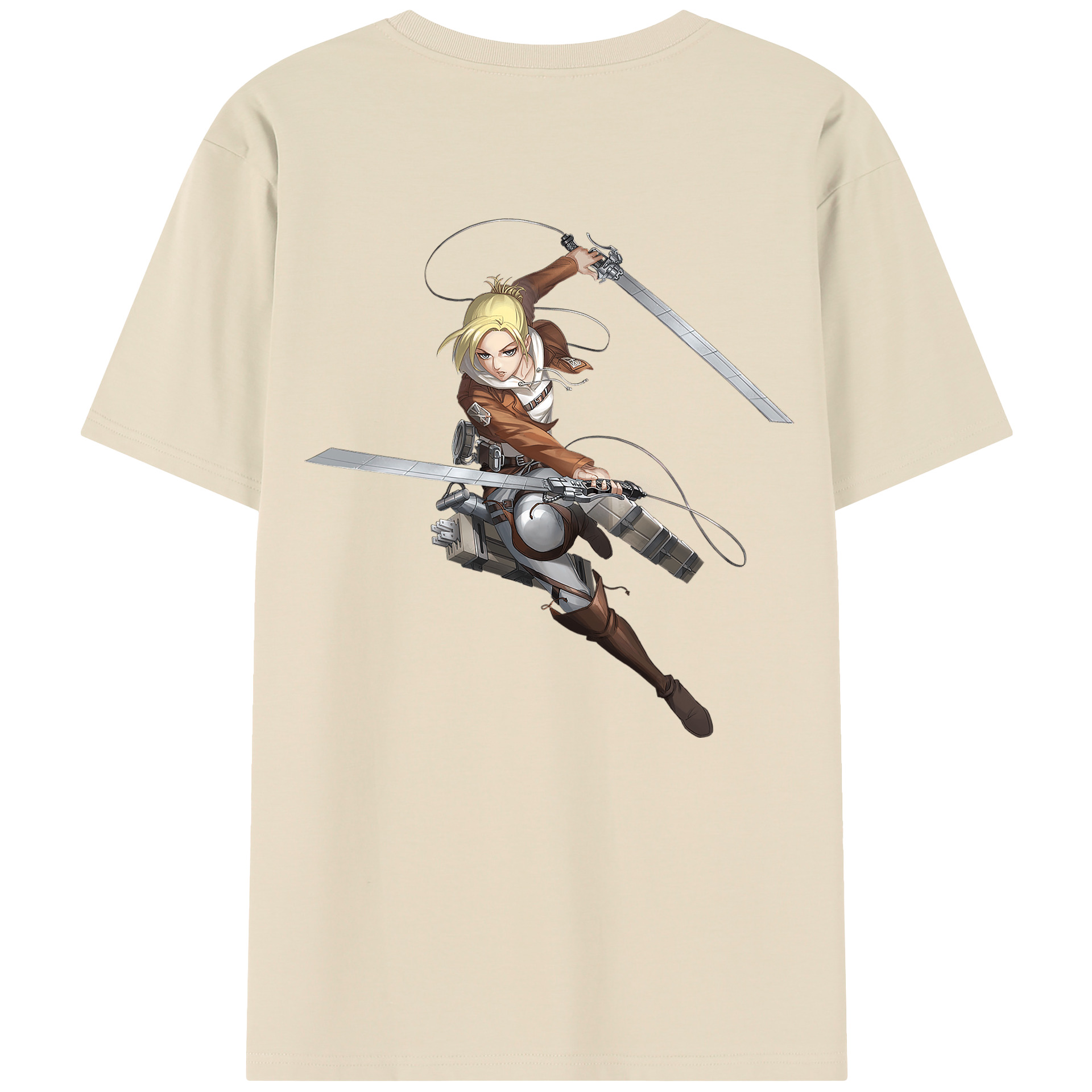 （画像用） 進撃の巨人 アニ・レオンハート Attack on Titan Annie Leonhart 綿100％半袖Tシャツ（背面プリント）