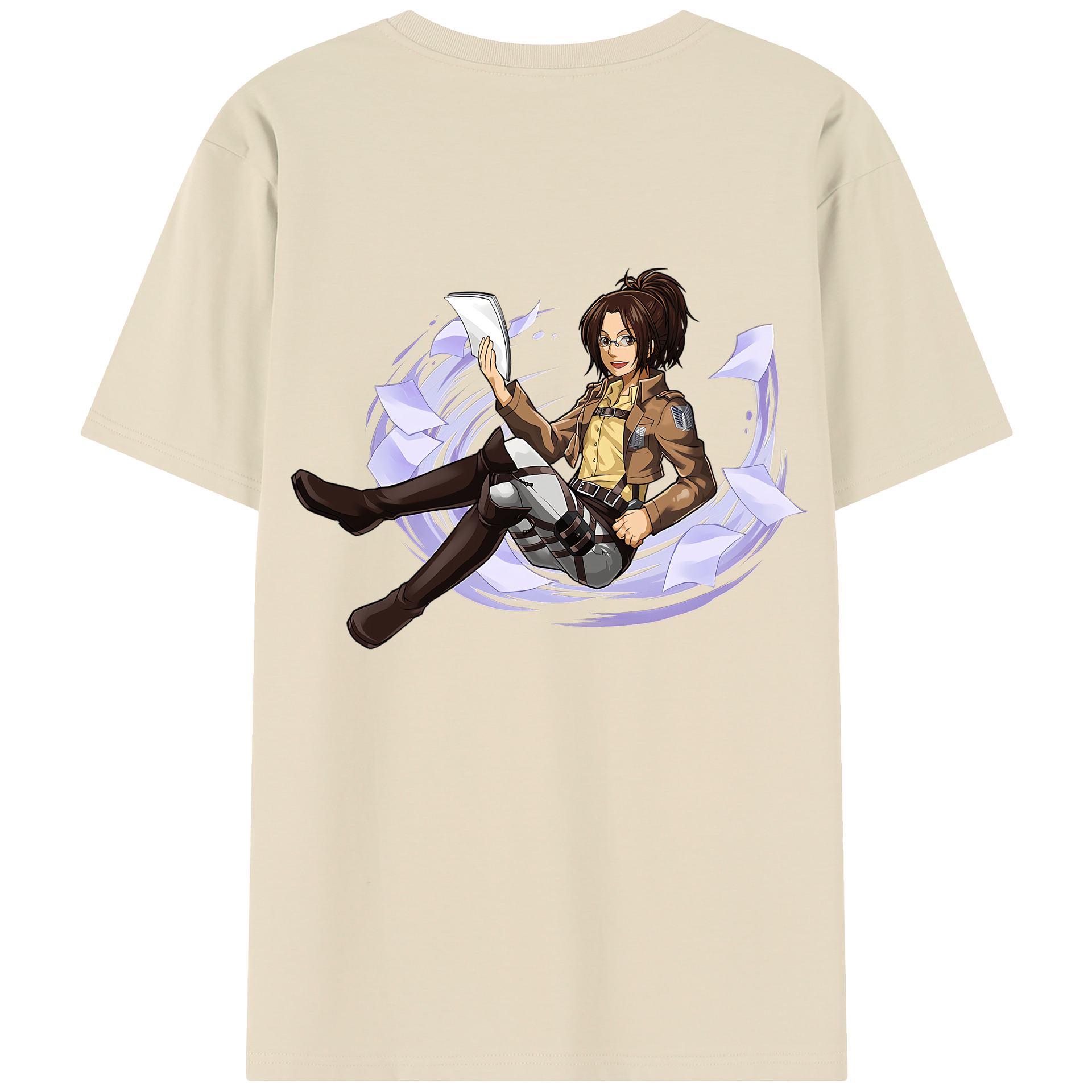 （画像用） 進撃の巨人 ハンジ·ゾエ Attack on Titan Hanji Zoe 綿100％半袖Tシャツ（背面プリント）