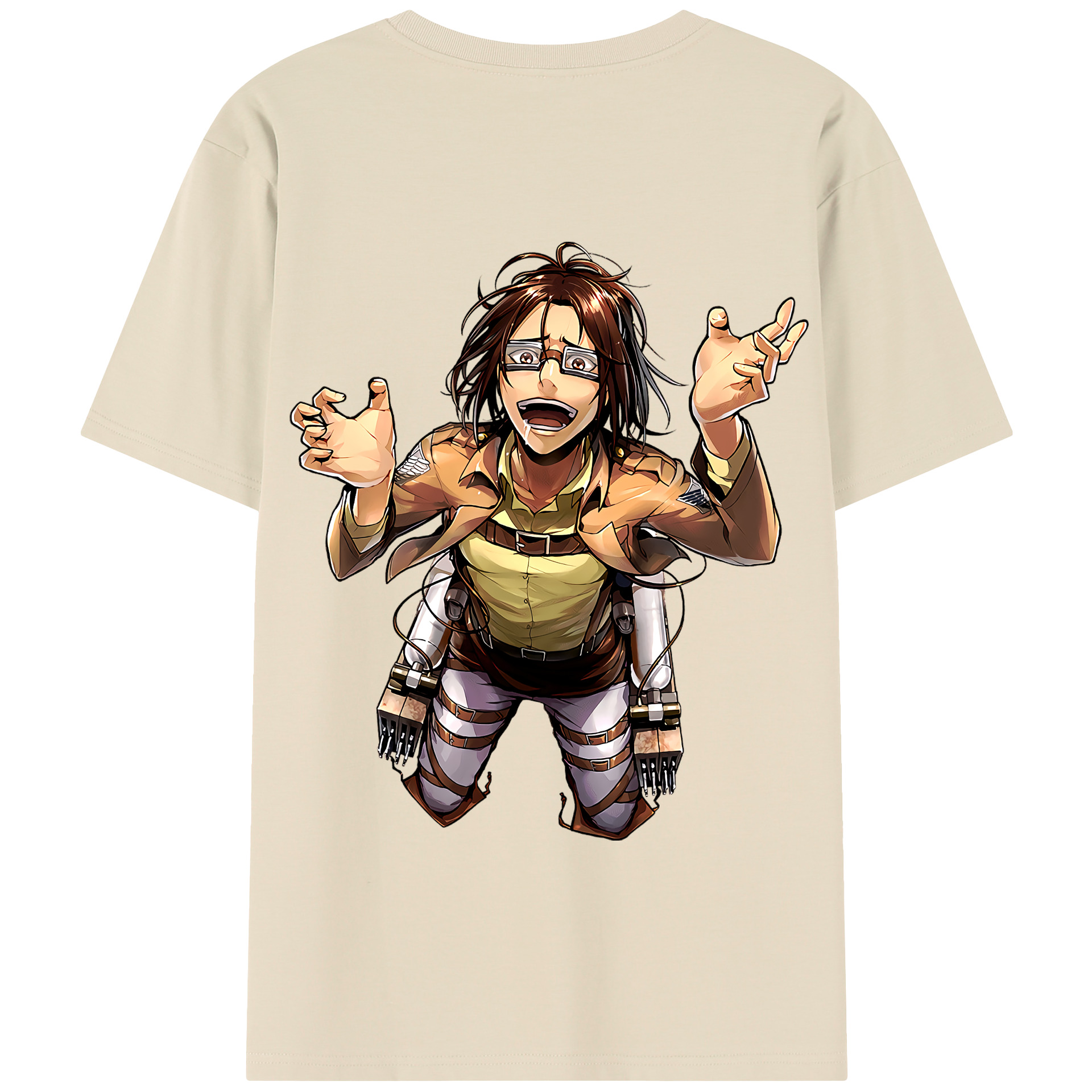 （画像用） 進撃の巨人 ハンジ·ゾエ Attack on Titan Hanji Zoe 綿100％半袖Tシャツ（背面プリント）