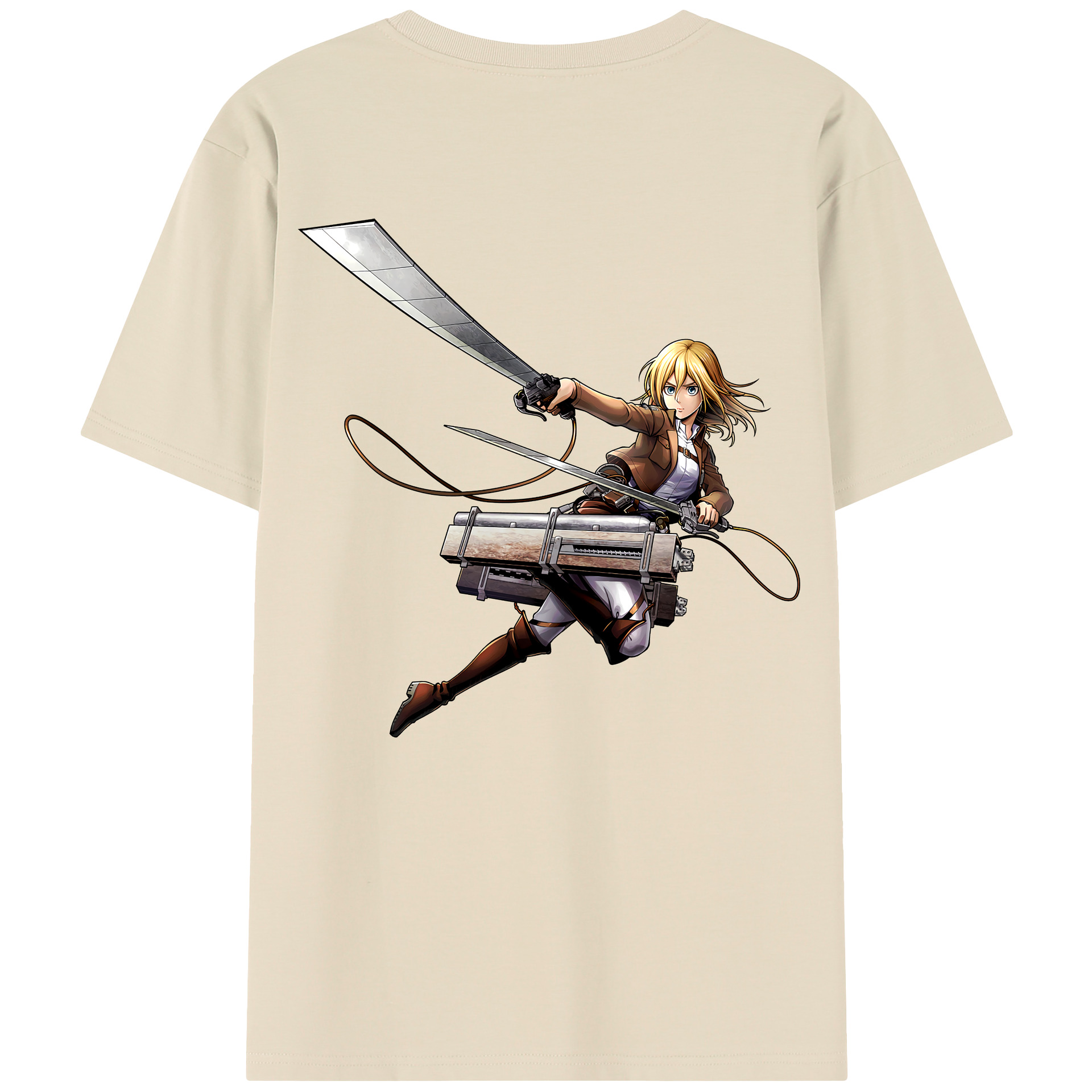 （画像用） 進撃の巨人 クリスタ·レンズ Attack on Titan Christa Lenz 綿100％半袖Tシャツ（背面プリント）