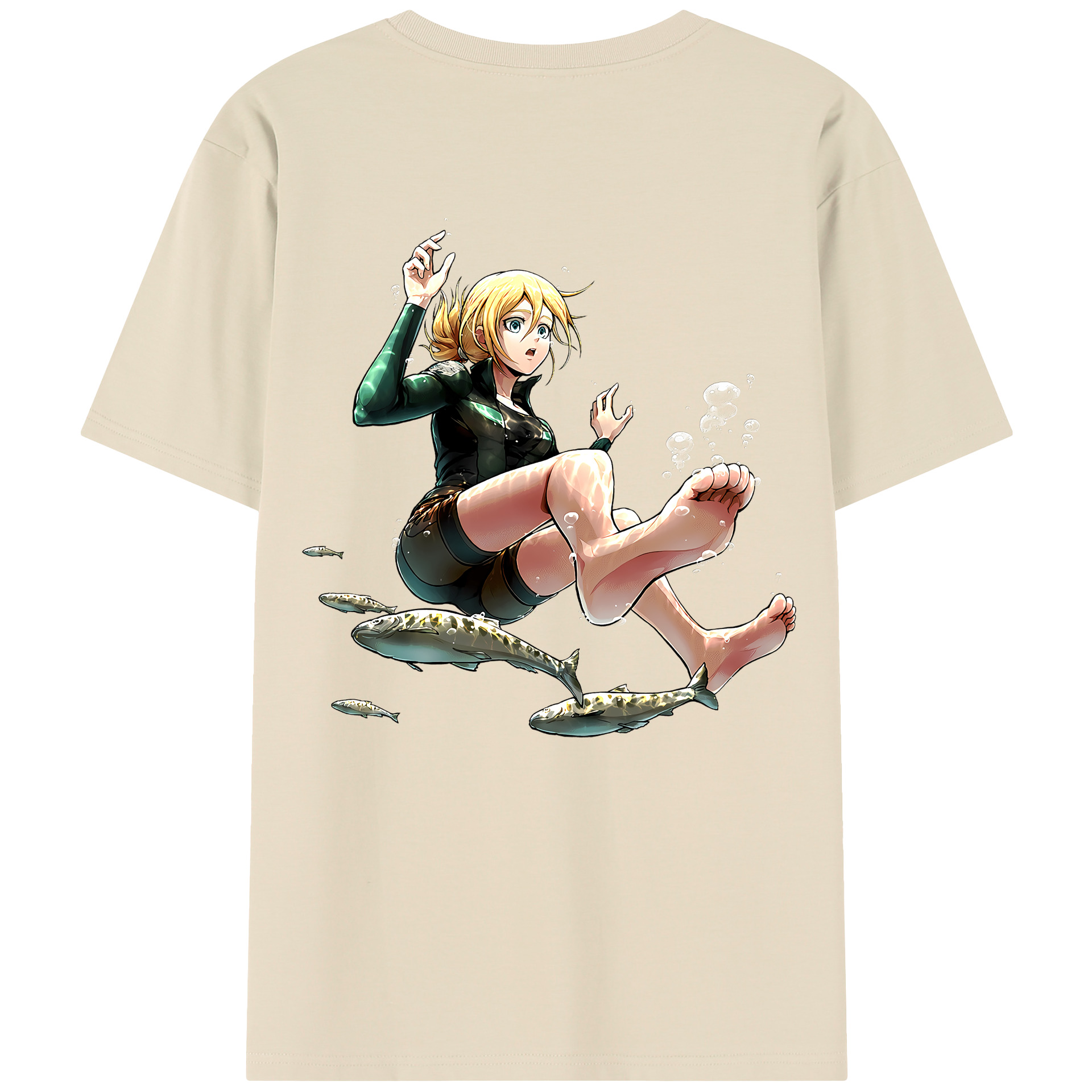 （画像用） 進撃の巨人 クリスタ·レンズ Attack on Titan Christa Lenz 綿100％半袖Tシャツ（背面プリント）