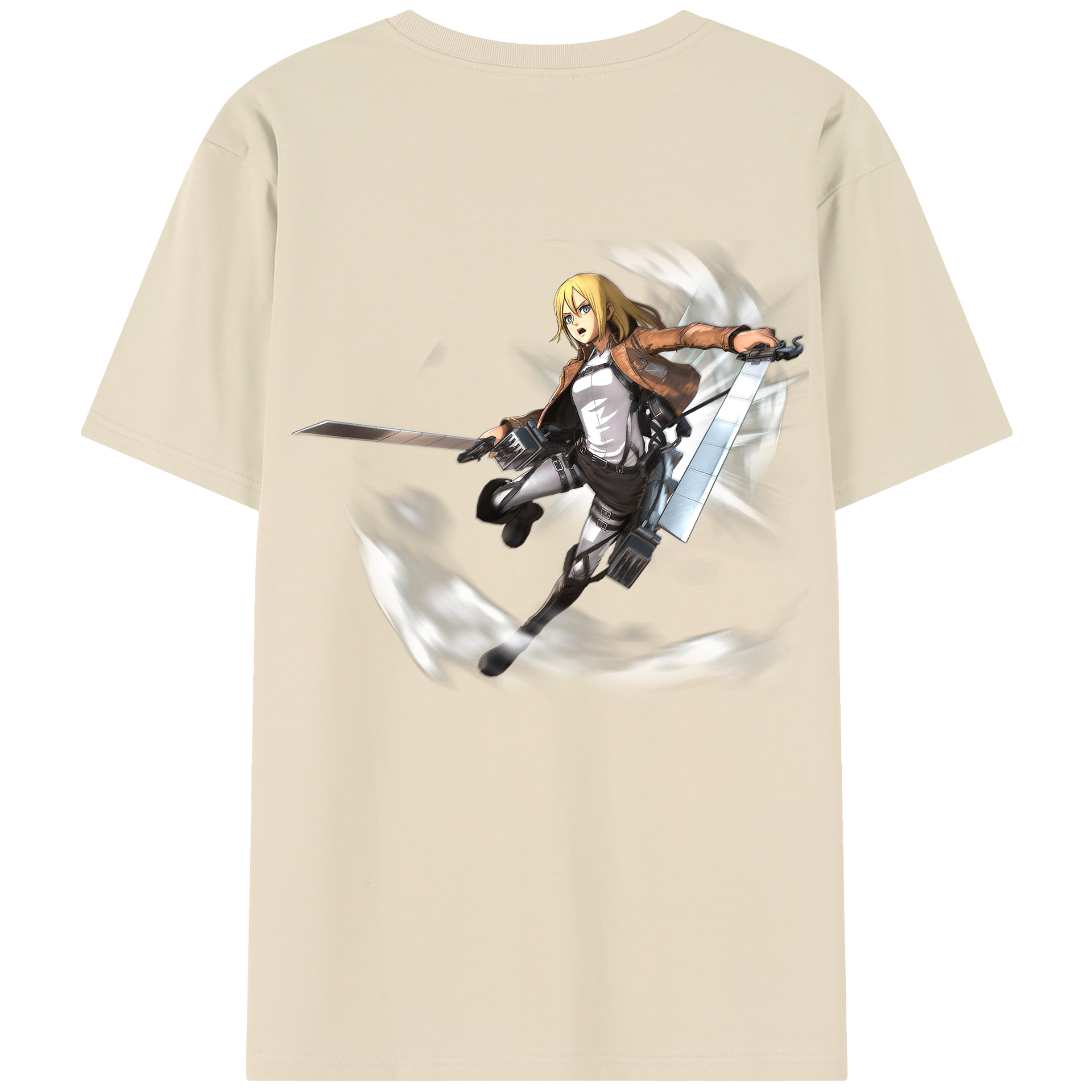 （画像用） 進撃の巨人 クリスタ·レンズ Attack on Titan Christa Lenz 綿100％半袖Tシャツ（背面プリント）
