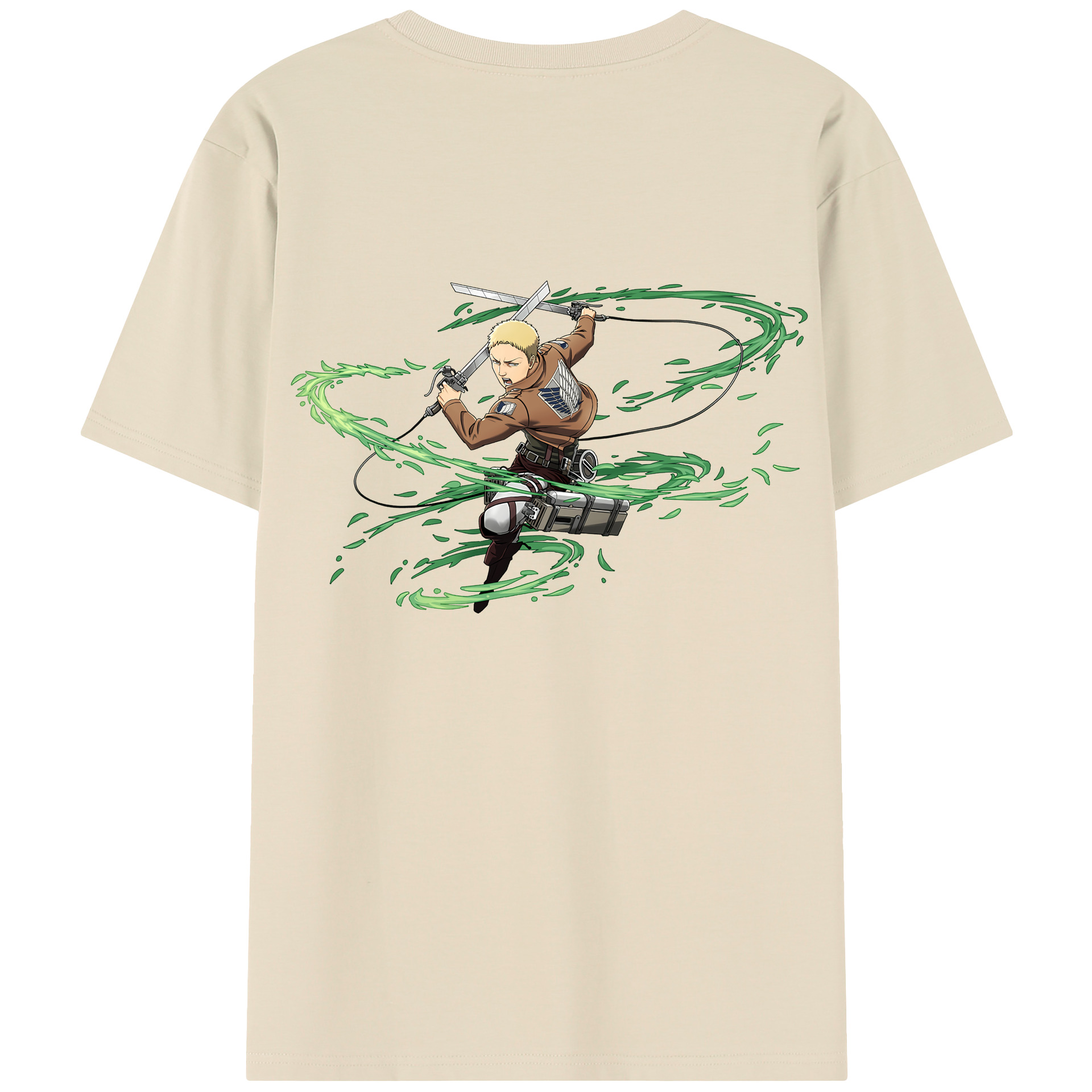 （画像用） 進撃の巨人 ライナー・ブラウン Attack on Titan Reiner Braun 綿100％半袖Tシャツ（背面プリント）