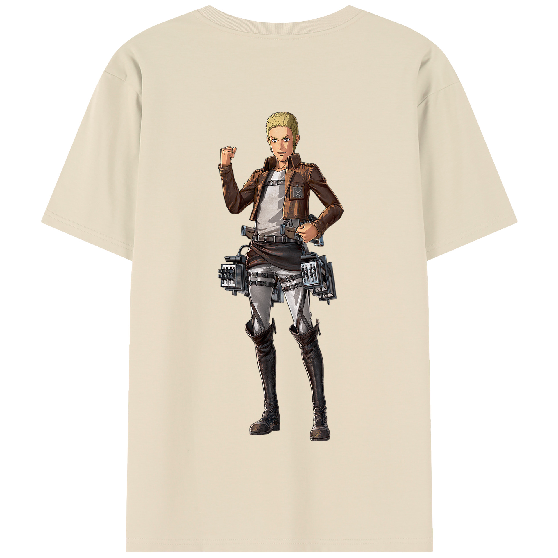 （画像用） 進撃の巨人 ライナー・ブラウン Attack on Titan Reiner Braun 綿100％半袖Tシャツ（背面プリント）