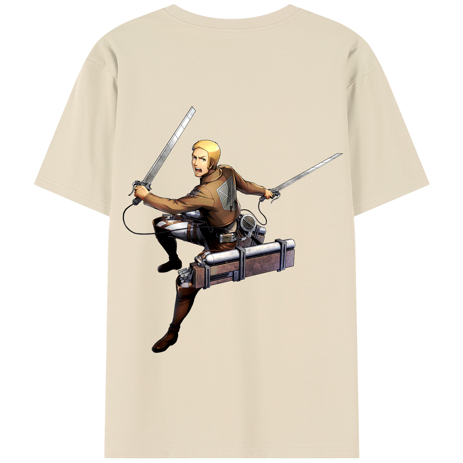 （画像用） 進撃の巨人 ライナー・ブラウン Attack on Titan Reiner Braun 綿100％半袖Tシャツ（背面プリント）