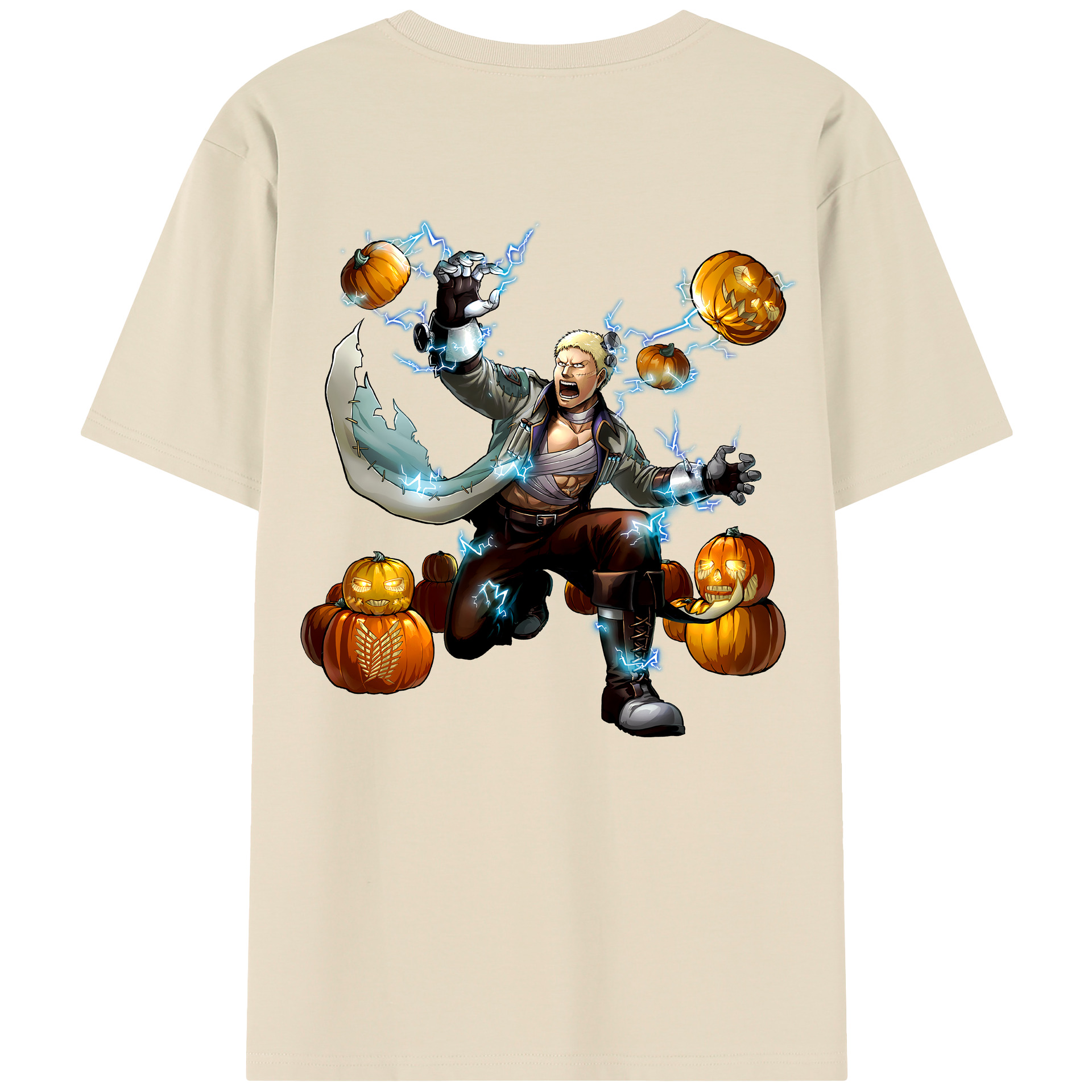 （画像用） 進撃の巨人 ライナー・ブラウン Attack on Titan Reiner Braun 綿100％半袖Tシャツ（背面プリント）