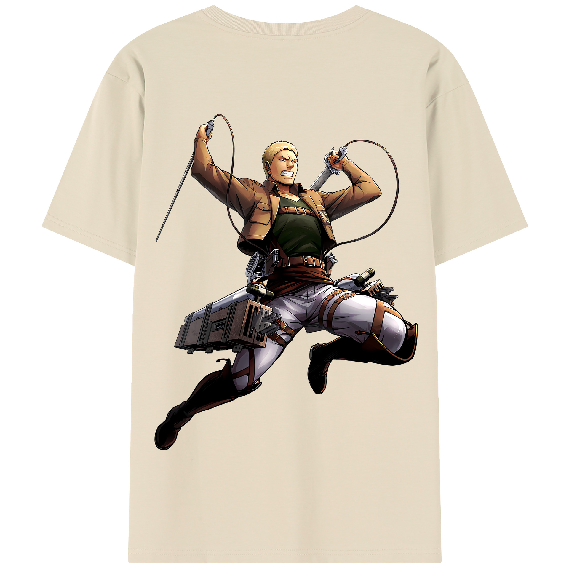 （画像用） 進撃の巨人 ライナー・ブラウン Attack on Titan Reiner Braun 綿100％半袖Tシャツ（背面プリント）