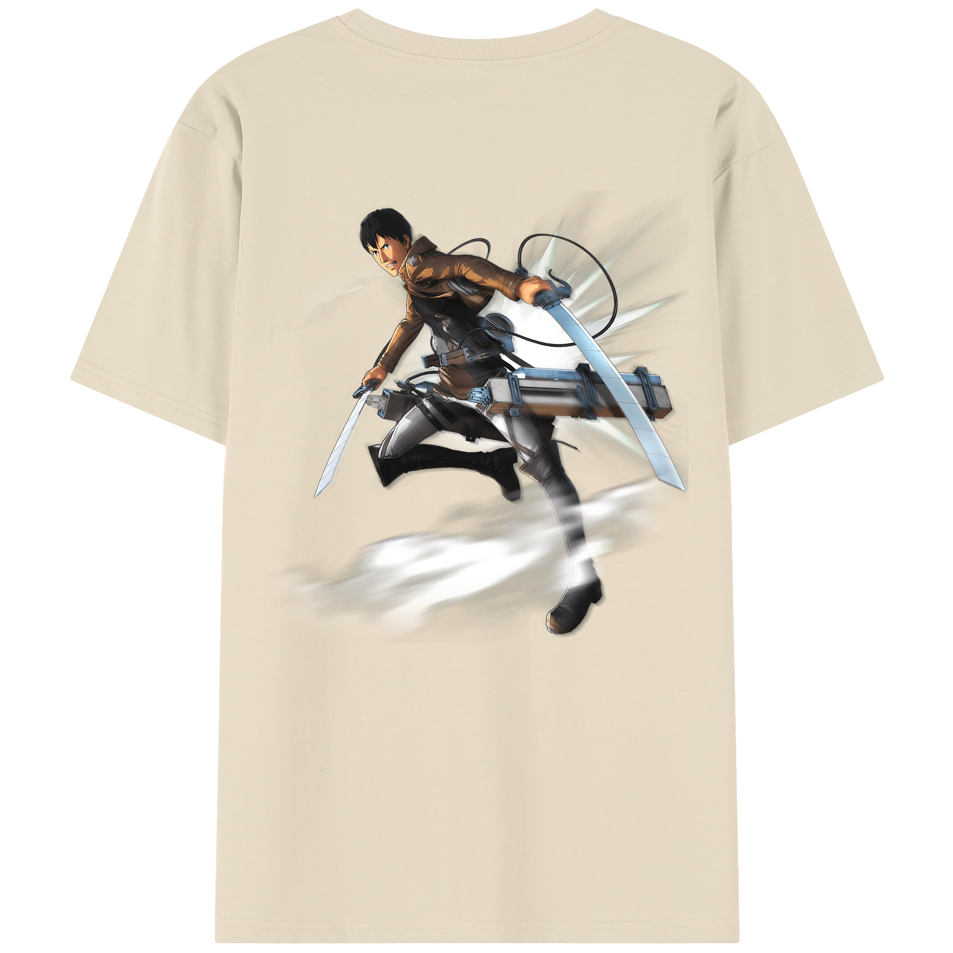 （画像用） 進撃の巨人 ベルトルト・フーバー Attack on Titan Bertholdt Hoover 綿100％半袖Tシャツ（背面プリント）