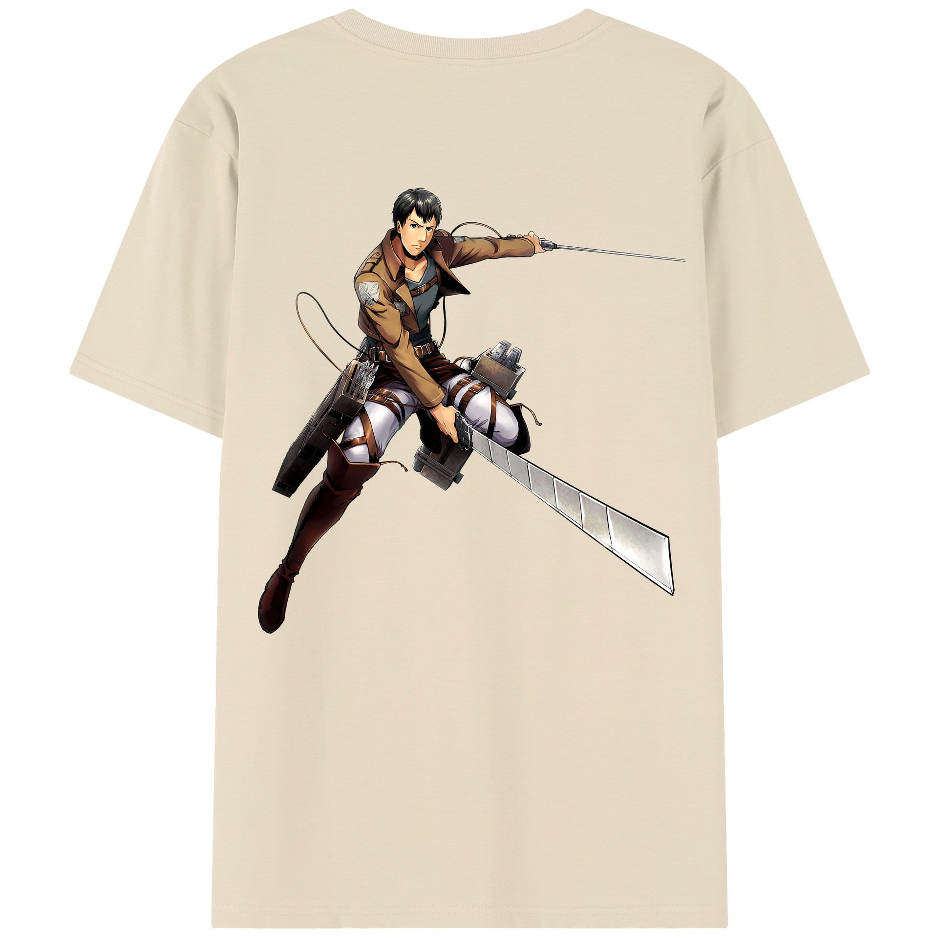（画像用） 進撃の巨人 ベルトルト・フーバー Attack on Titan Bertholdt Hoover 綿100％半袖Tシャツ（背面プリント）