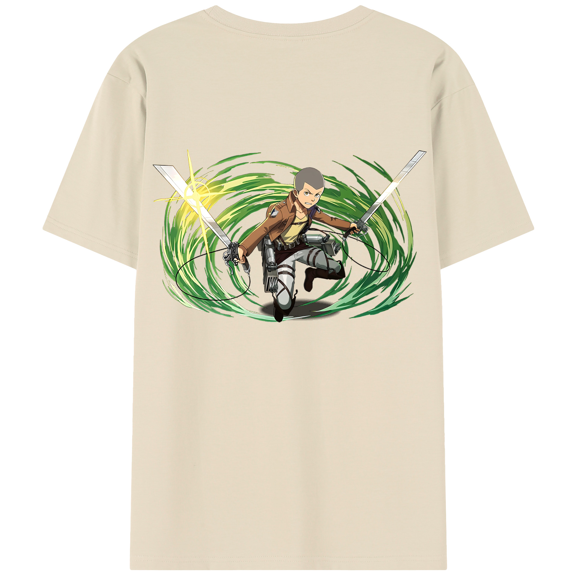 （画像用） 進撃の巨人 コニー·スプリンガー Attack on Titan Connie Springer 綿100％半袖Tシャツ（背面プリント）