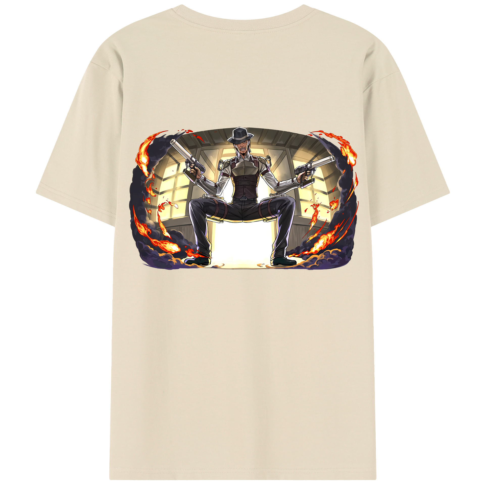 （画像用） 進撃の巨人 ケニー·アッカーマン Attack on Titan Kenny Ackerman 綿100％半袖Tシャツ（背面プリント）