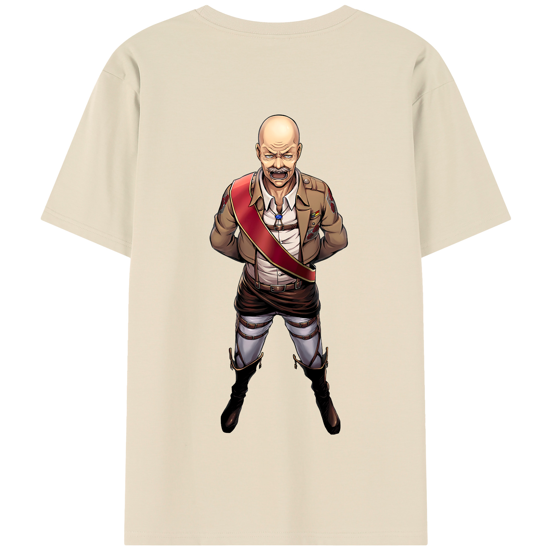 （画像用） 進撃の巨人 ドット·ピクシス Attack on Titan Dot Pixis 綿100％半袖Tシャツ（背面プリント）