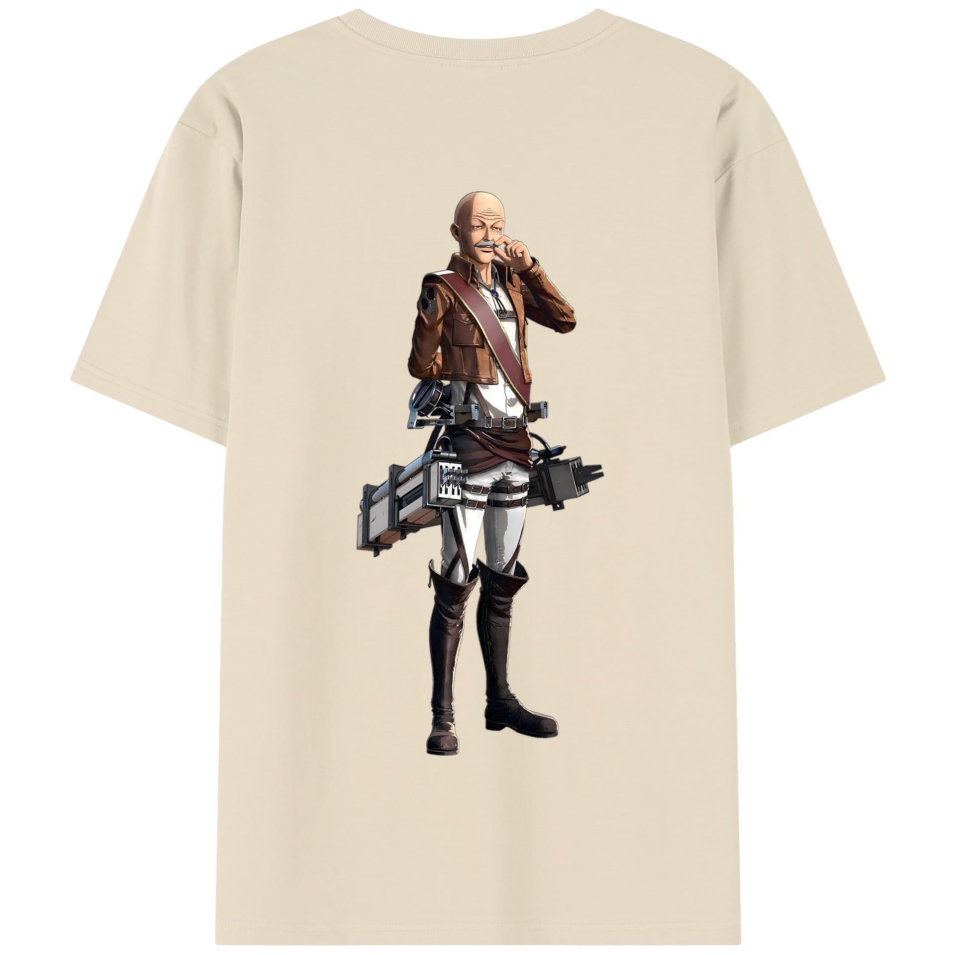 （画像用） 進撃の巨人 ドット·ピクシス Attack on Titan Dot Pixis 綿100％半袖Tシャツ（背面プリント）