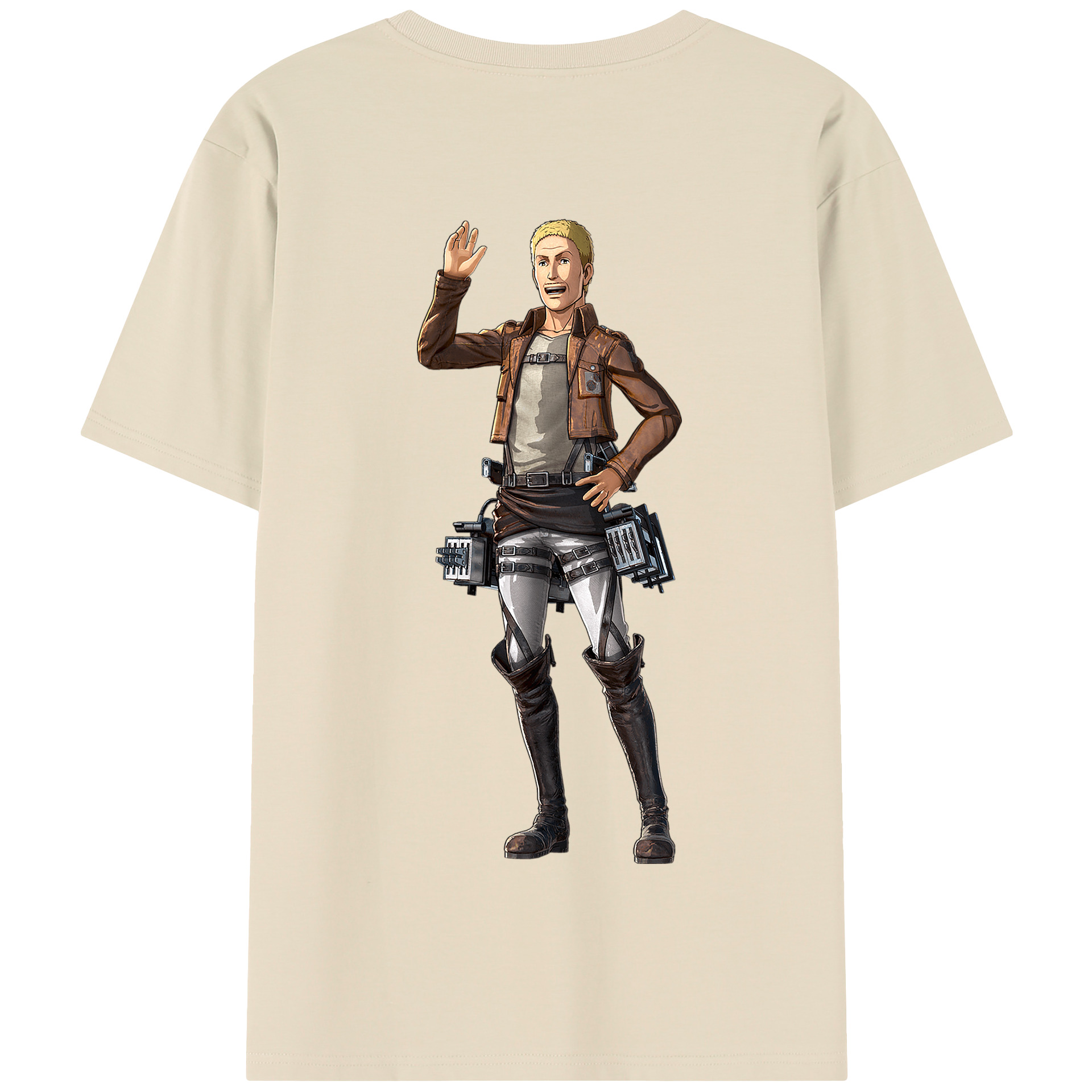 （画像用） 進撃の巨人 ハンネス Attack on Titan Hannes 綿100％半袖Tシャツ（背面プリント）