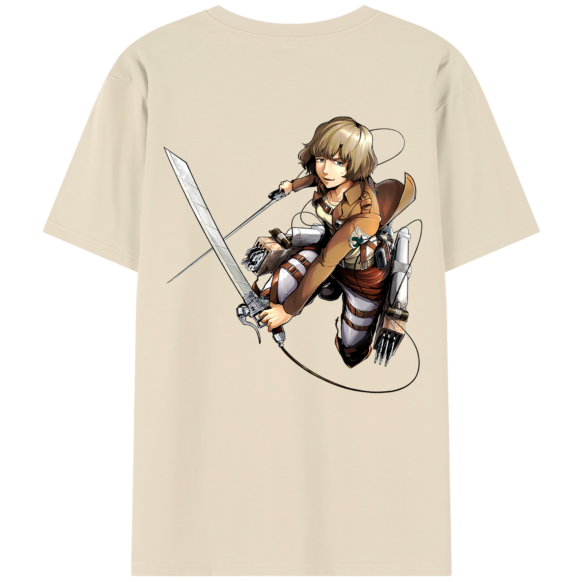 （画像用） 進撃の巨人 ヒツチ Attack on Titan Hitch 綿100％半袖Tシャツ（背面プリント）