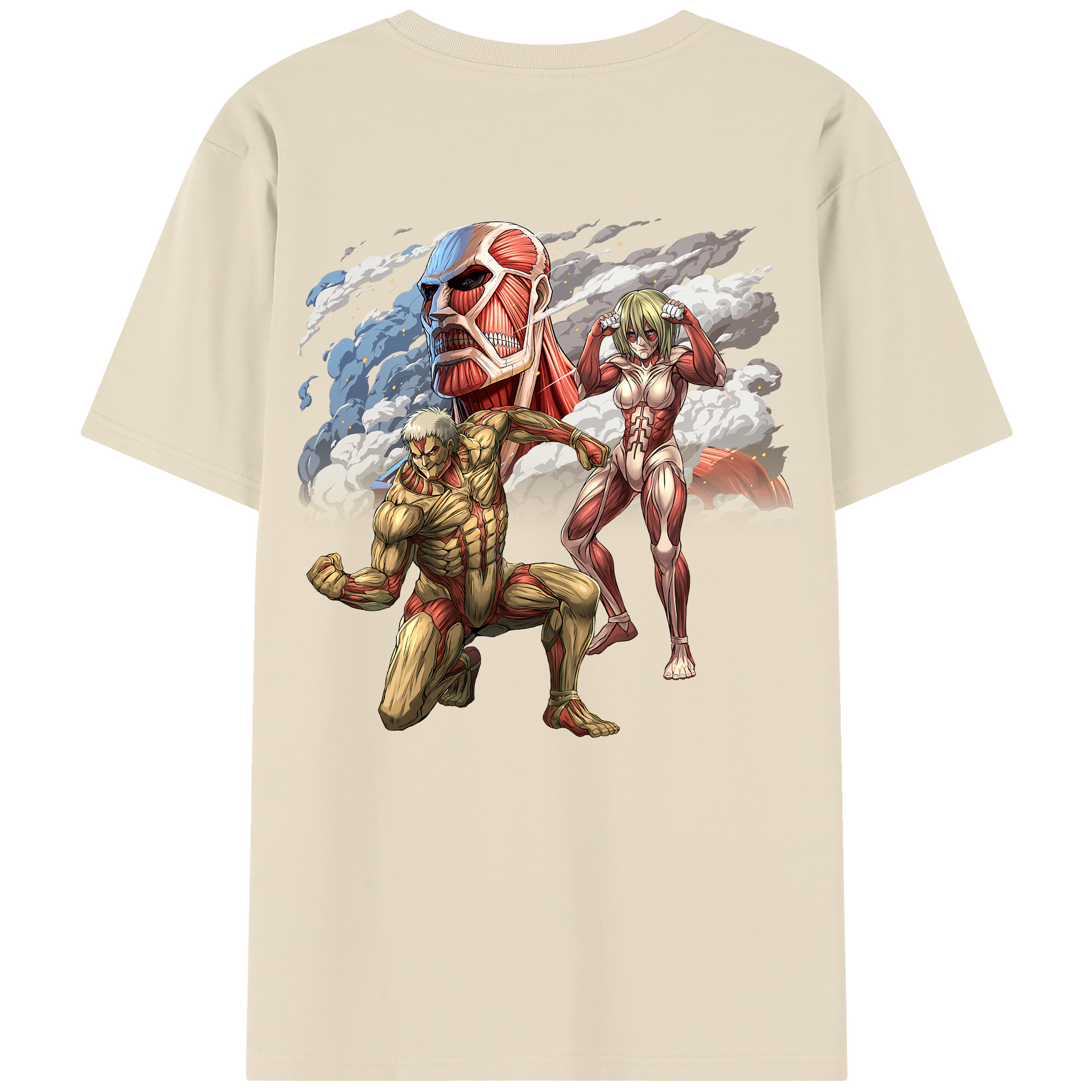 （画像用） 進撃の巨人 Attack on Titan 綿100％半袖Tシャツ（背面プリント）