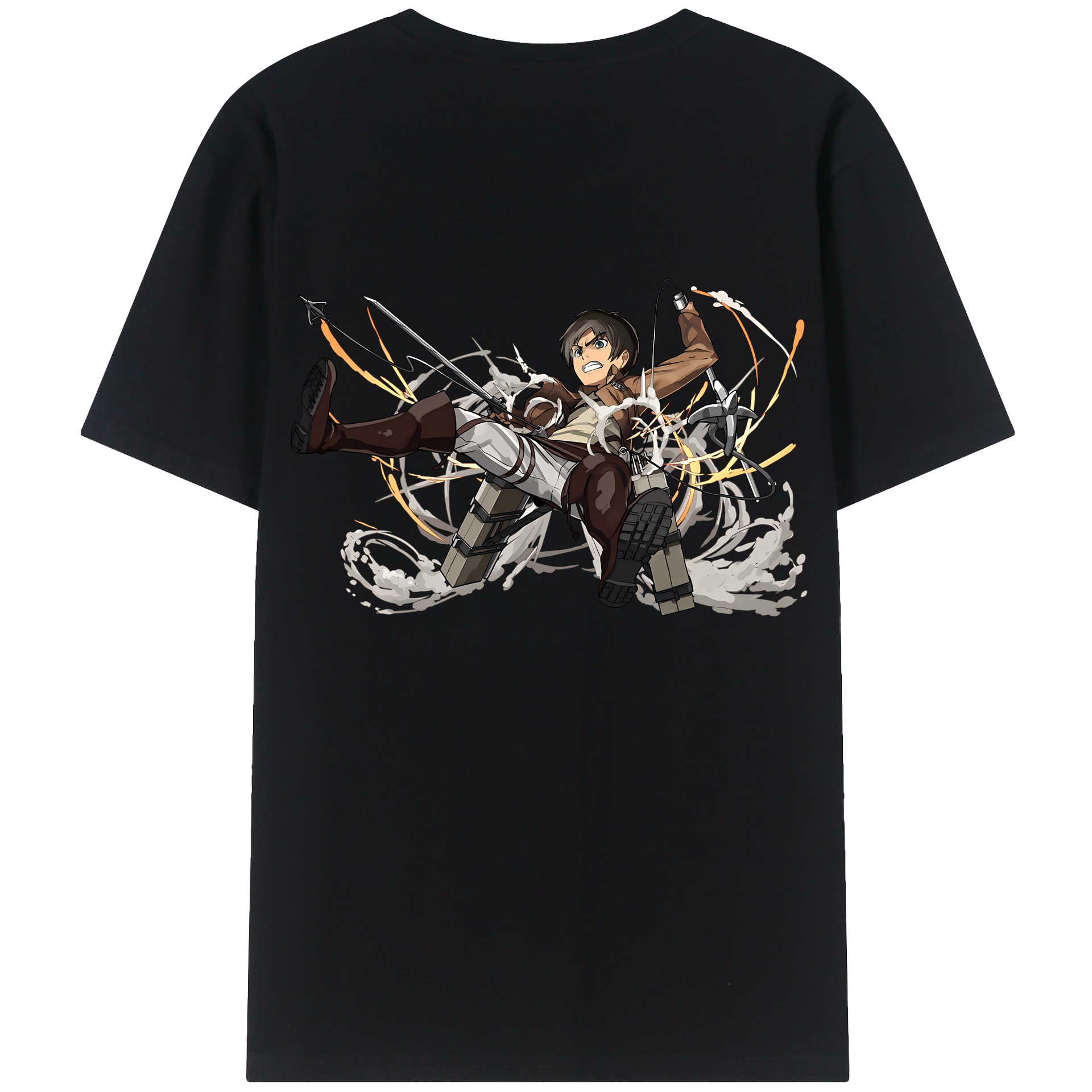 （画像用） 進撃の巨人 エレン･イェーガー Attack on Titan Eren Jäger 綿100％半袖Tシャツ（背面プリント）