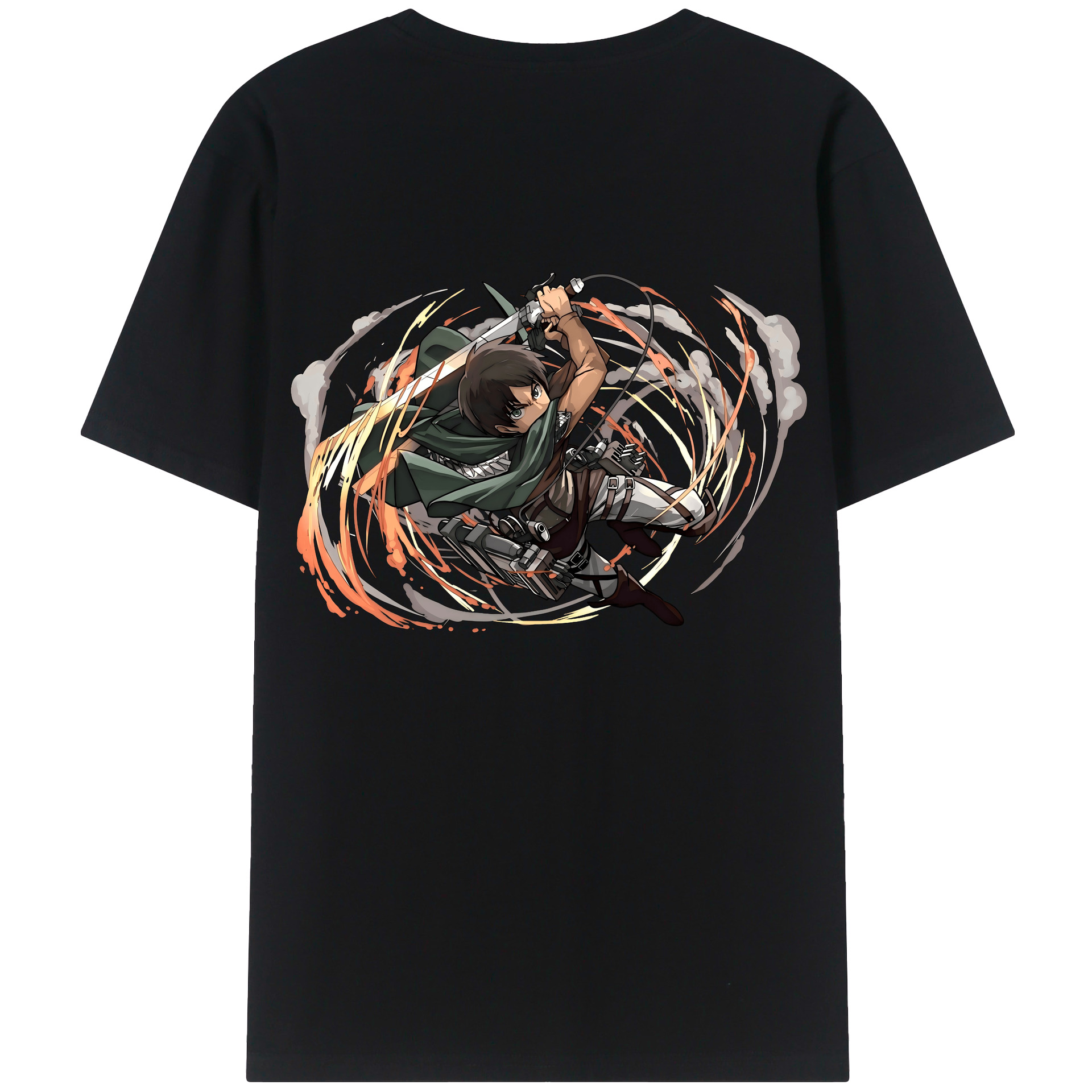 （画像用） 進撃の巨人 エレン･イェーガー Attack on Titan Eren Jäger 綿100％半袖Tシャツ（背面プリント）