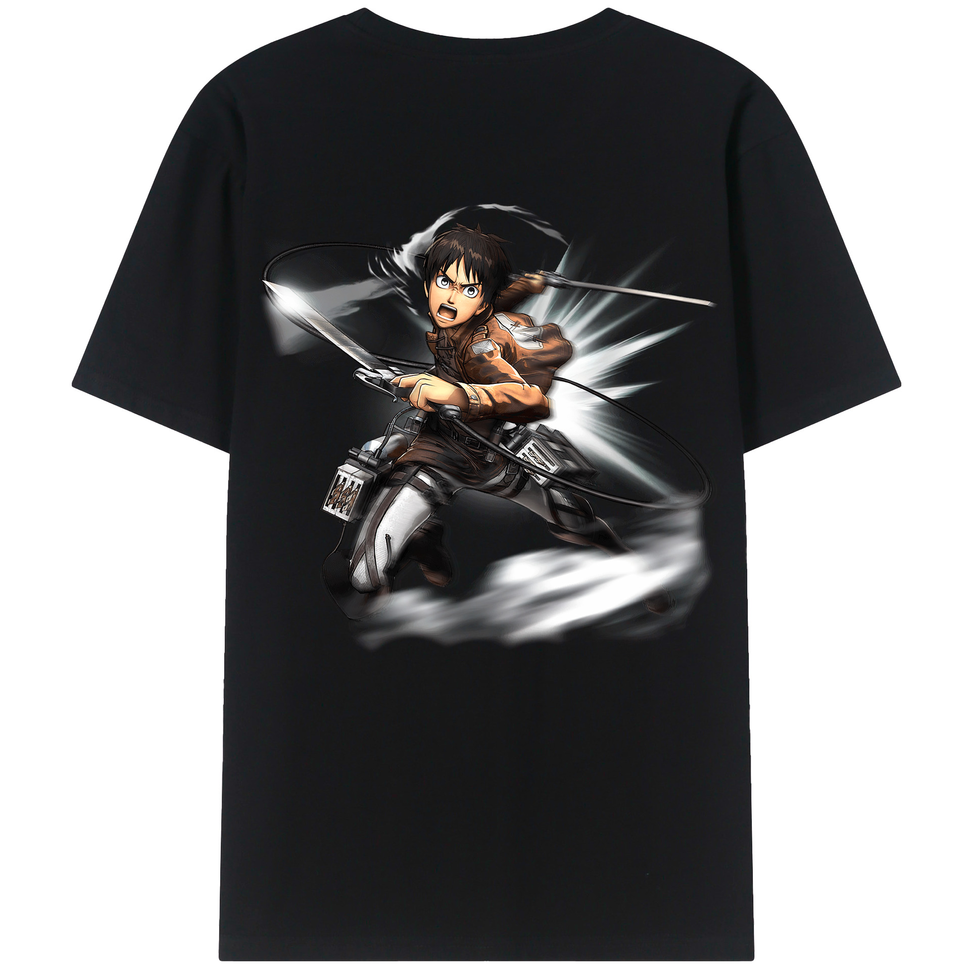 （画像用） 進撃の巨人 エレン･イェーガー Attack on Titan Eren Jäger 綿100％半袖Tシャツ（背面プリント）