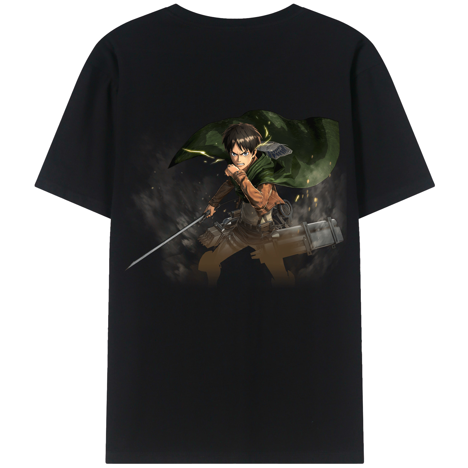 （画像用） 進撃の巨人 エレン･イェーガー Attack on Titan Eren Jäger 綿100％半袖Tシャツ（背面プリント）