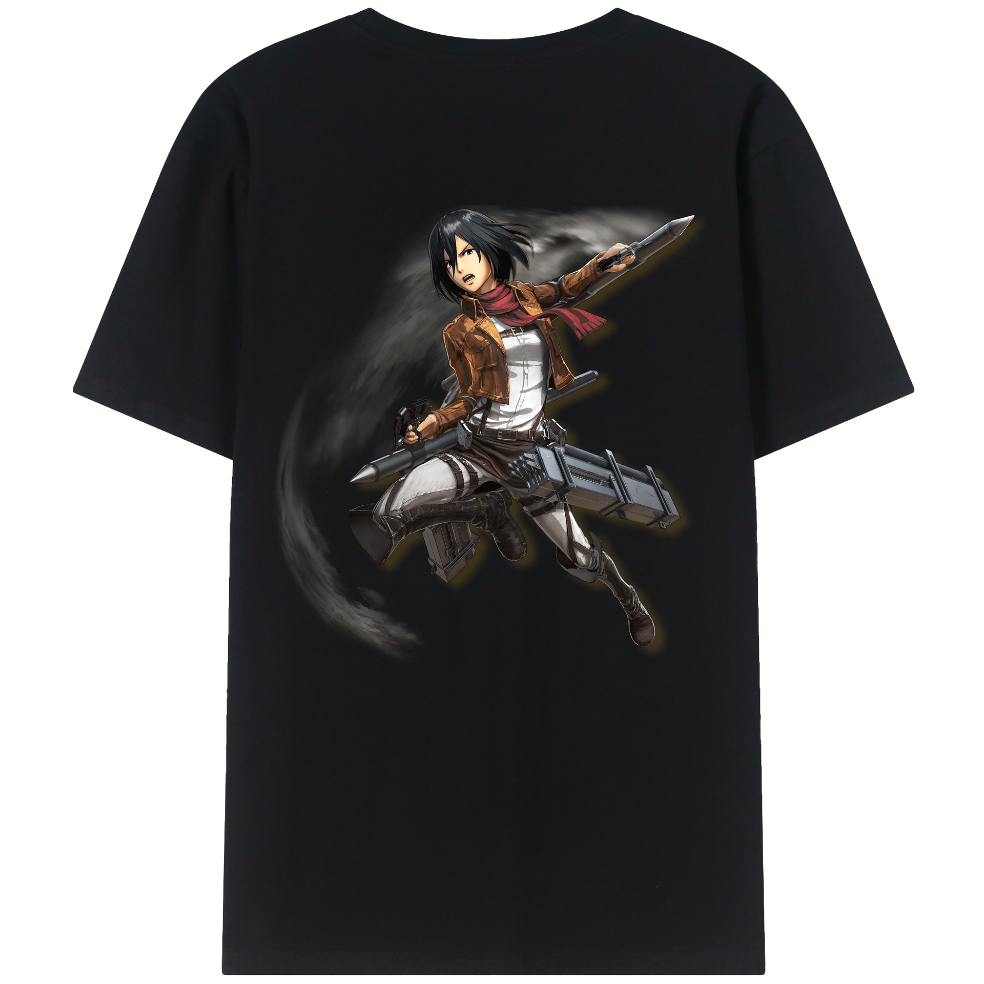 （画像用） 進撃の巨人 ミカサ·アッカーマン Attack on Titan Mikasa Ackerman 綿100％半袖Tシャツ（背面プリント）