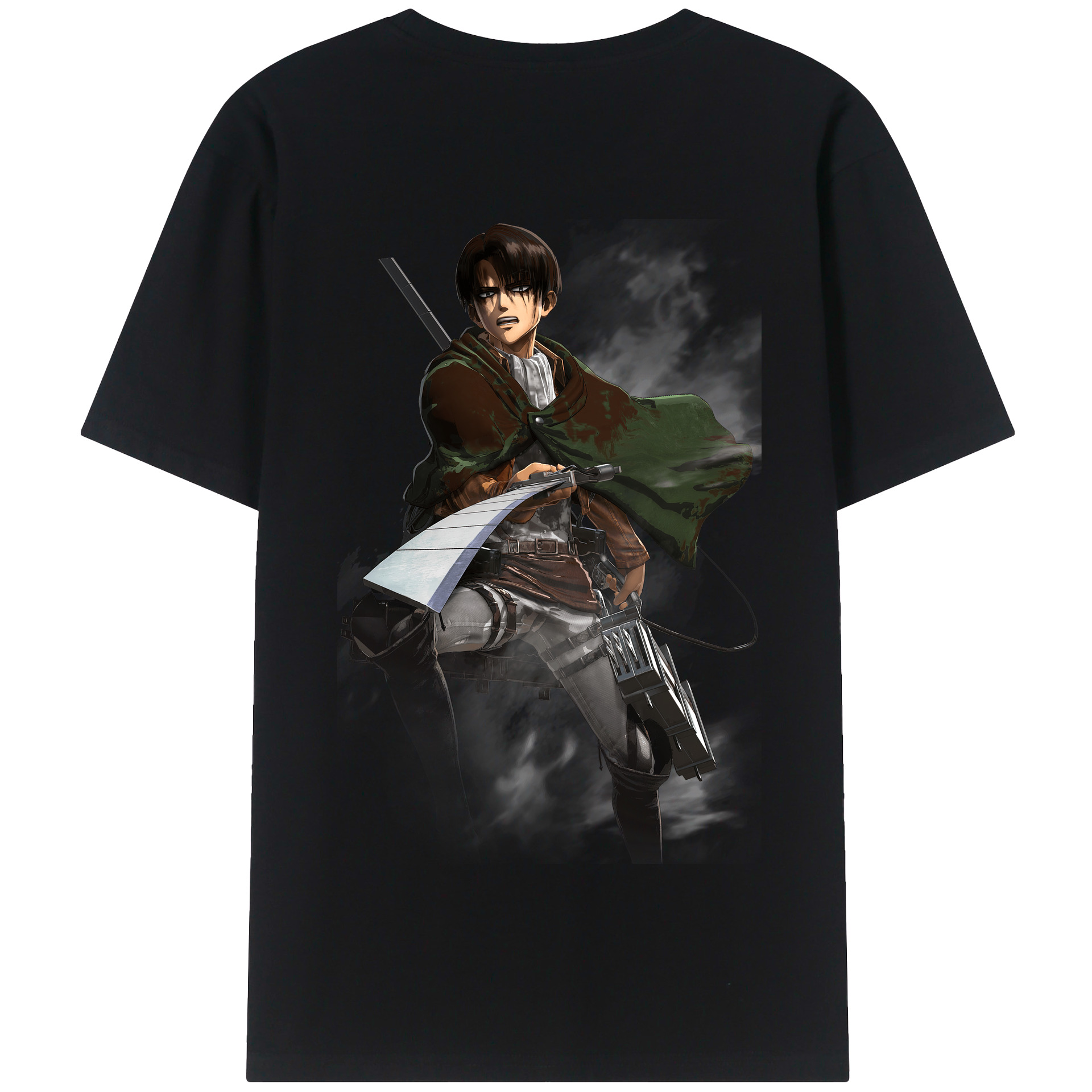 （画像用） 進撃の巨人 リヴァイ·アッカーマン Attack on Titan Levi Ackerman 綿100％半袖Tシャツ（背面プリント）