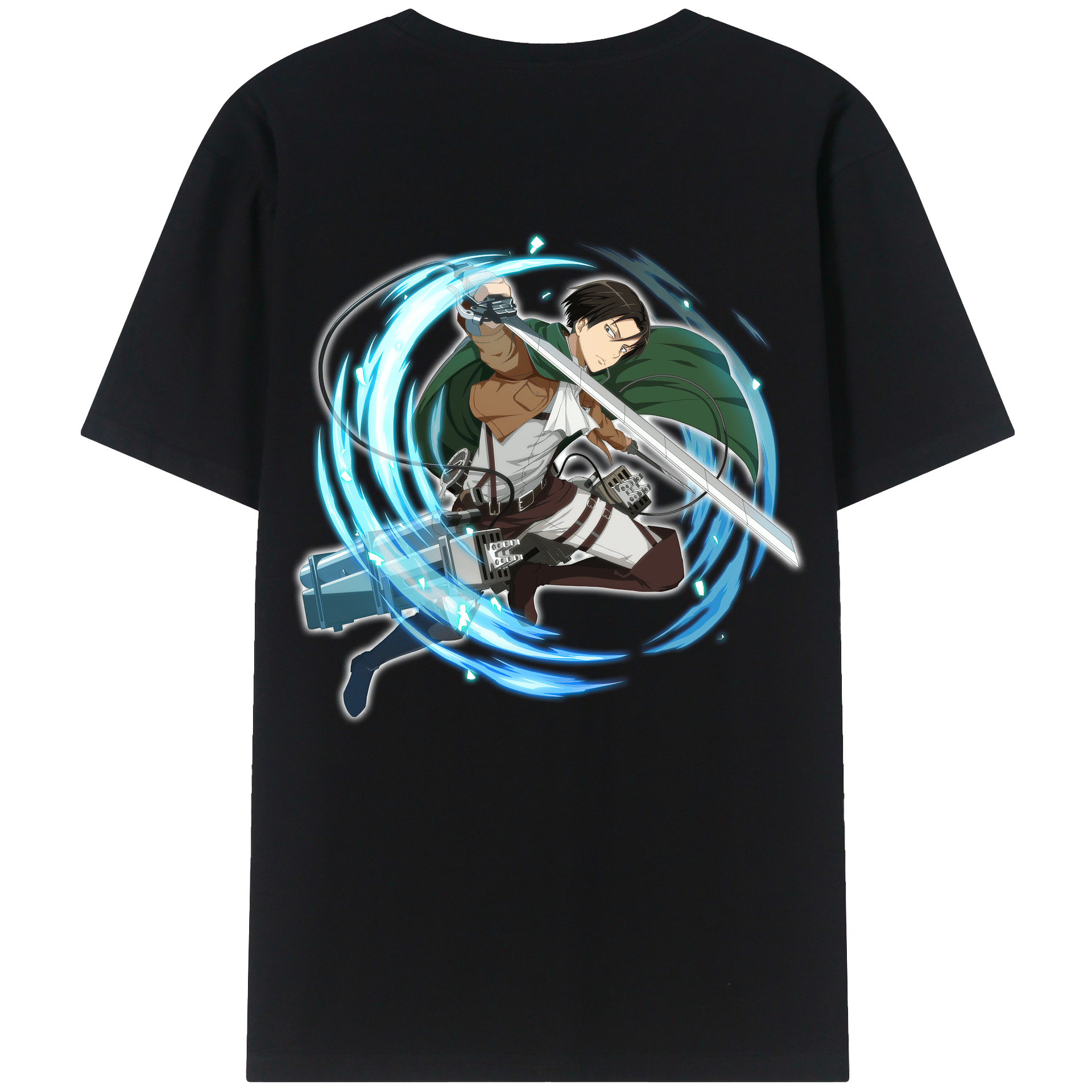 （画像用） 進撃の巨人 リヴァイ·アッカーマン Attack on Titan Levi Ackerman 綿100％半袖Tシャツ（背面プリント）